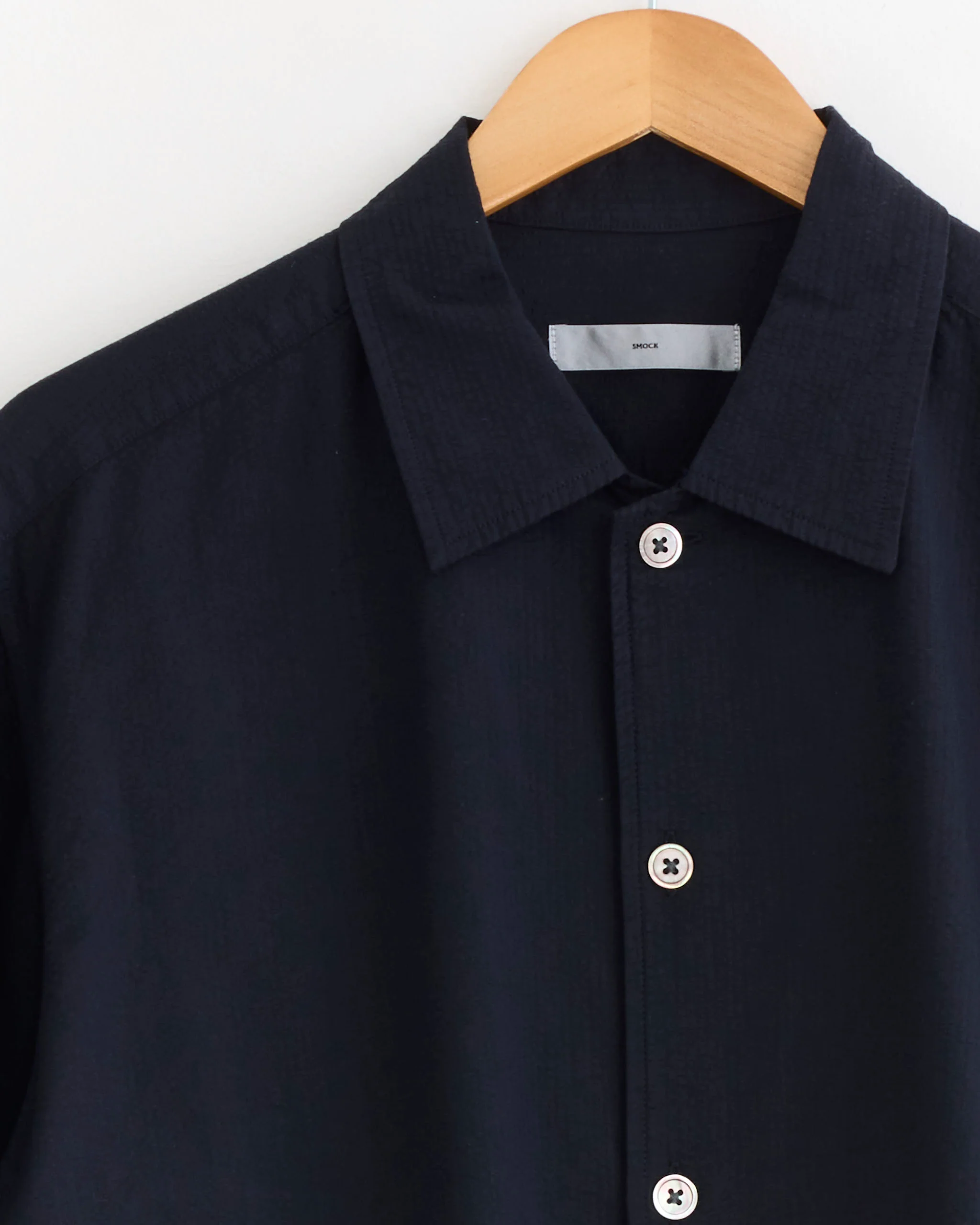 Cardiff Shirt in Japanese Seersucker Navy - Image 3