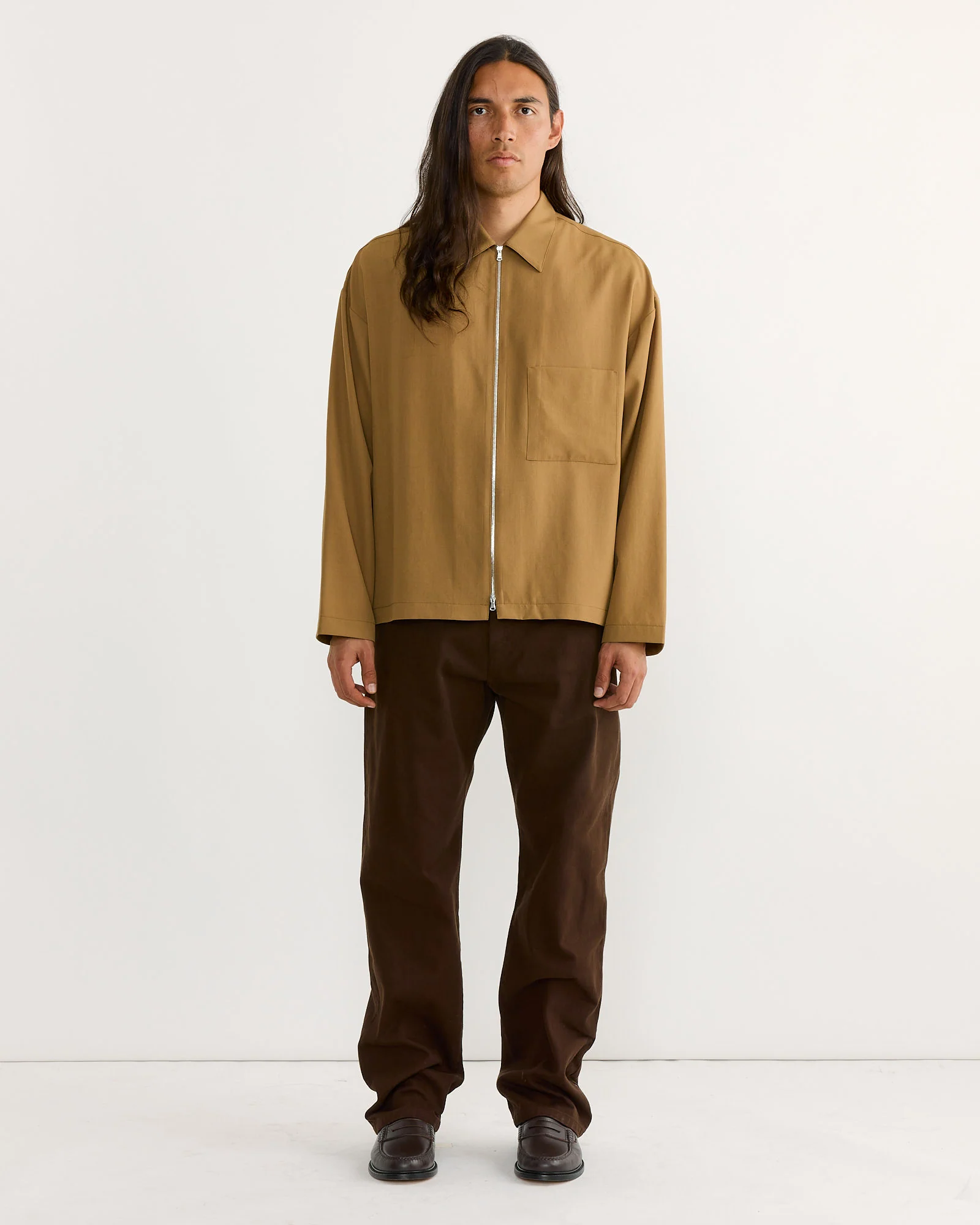 Enzo Shirt in Tropical Wool Desert - Image 2