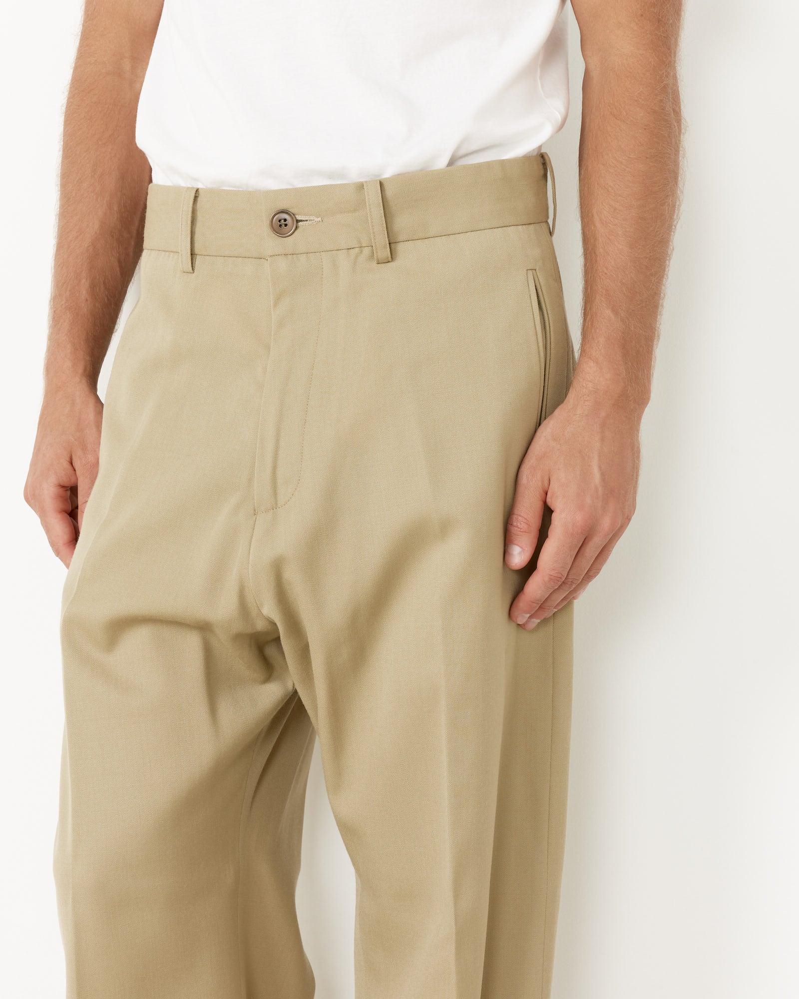 Jazz Pant in Italian Wool Gabardine Sesame - Image 4