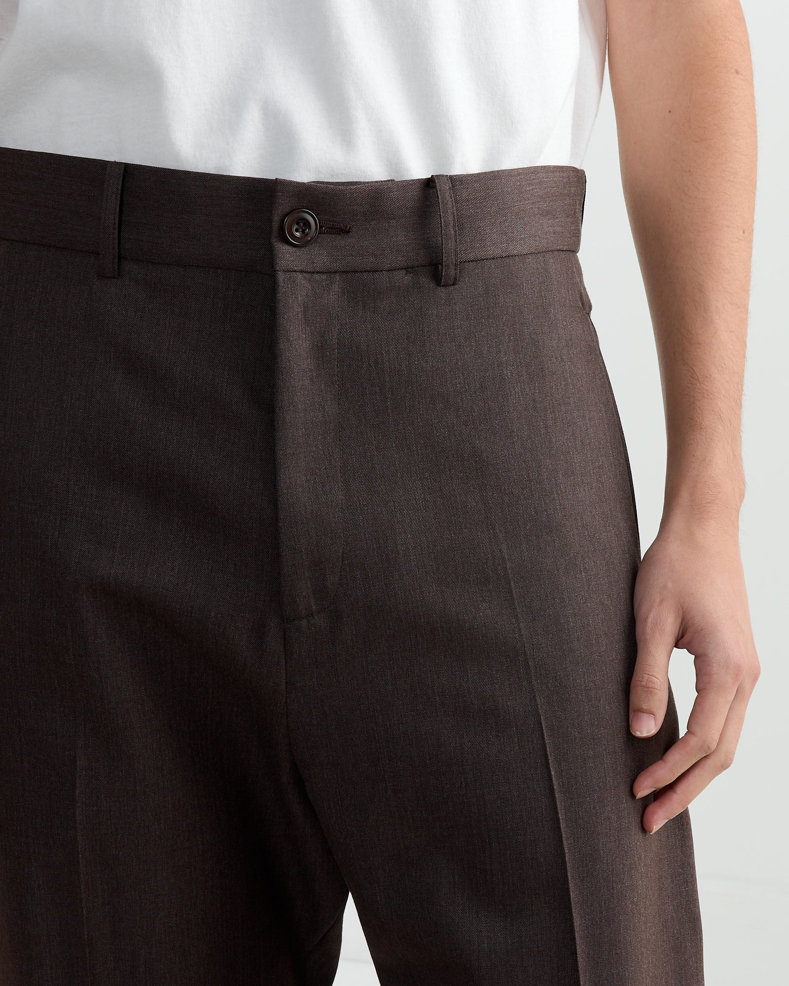 Jazz Pant Wool Gabardine in Brown Mélange - Image 4