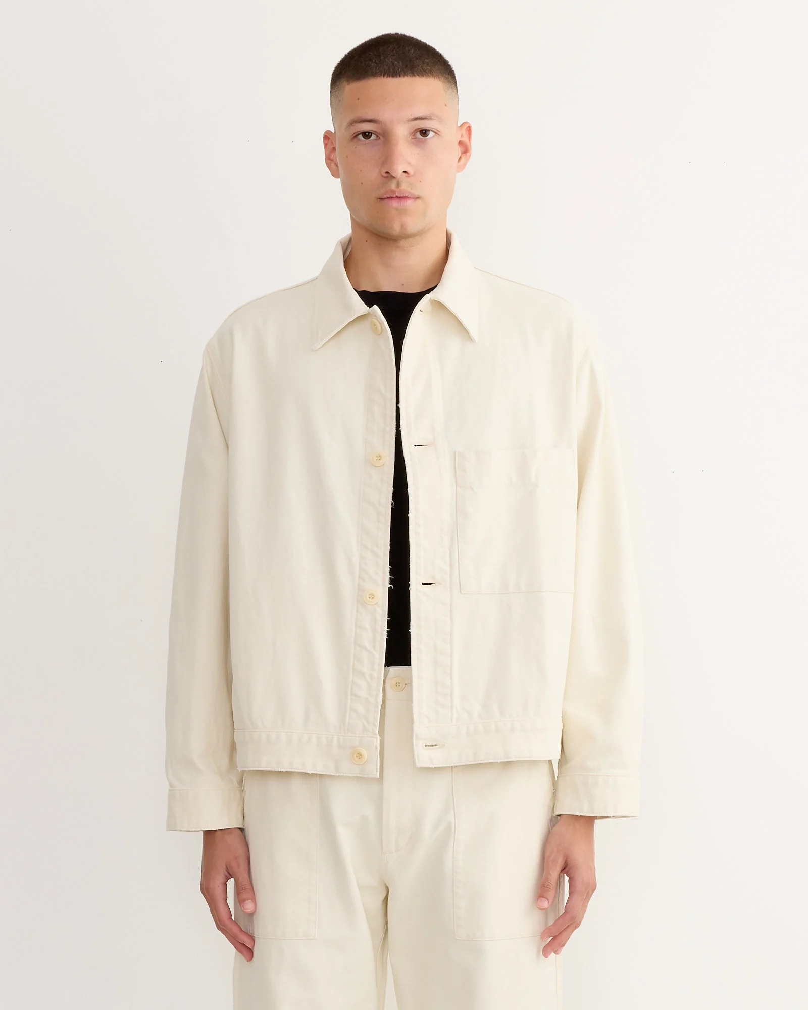 Lang Jacket in French Cotton Twill Cream