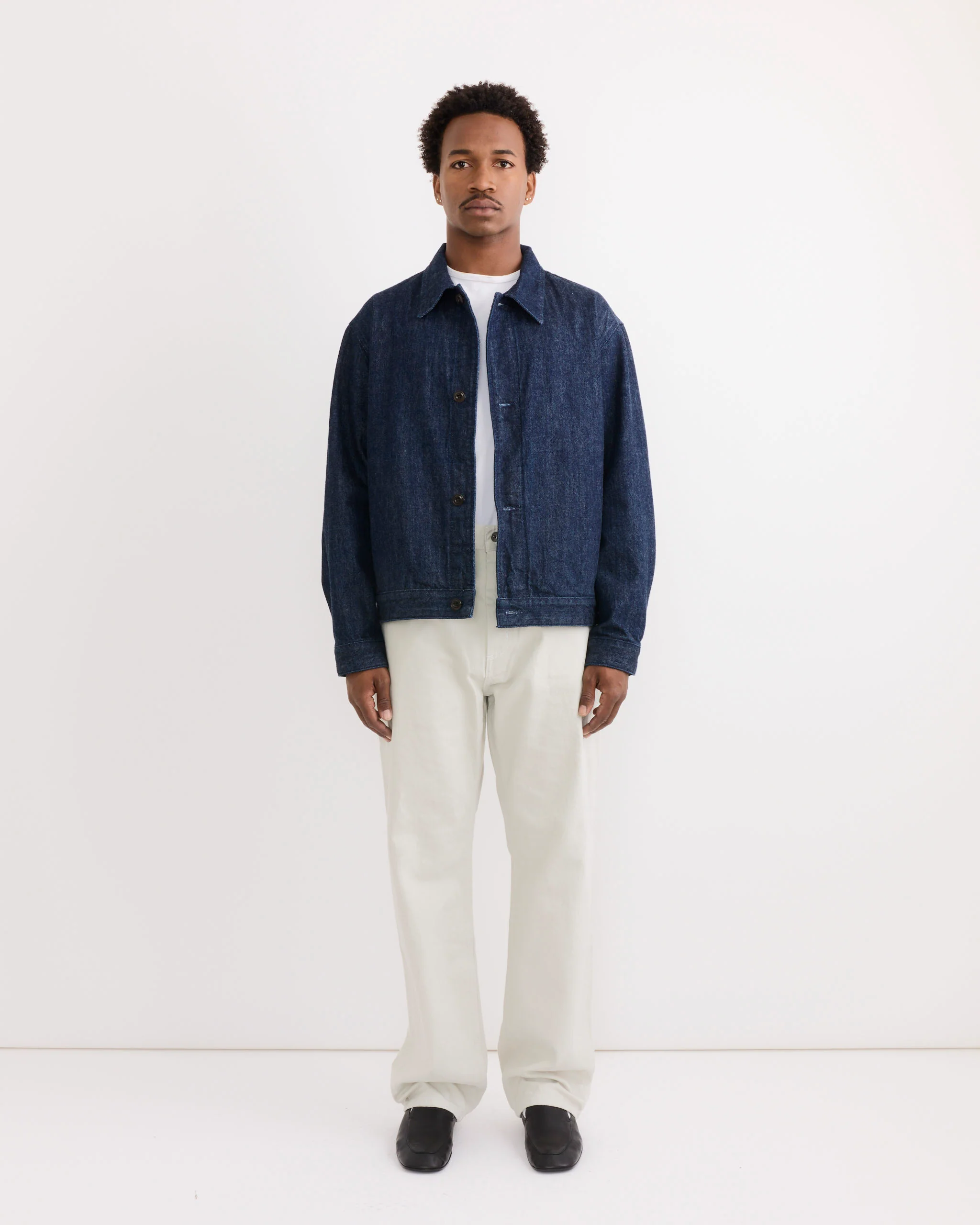 Lang Jacket in Selvedge Denim Dark Blue - Image 3