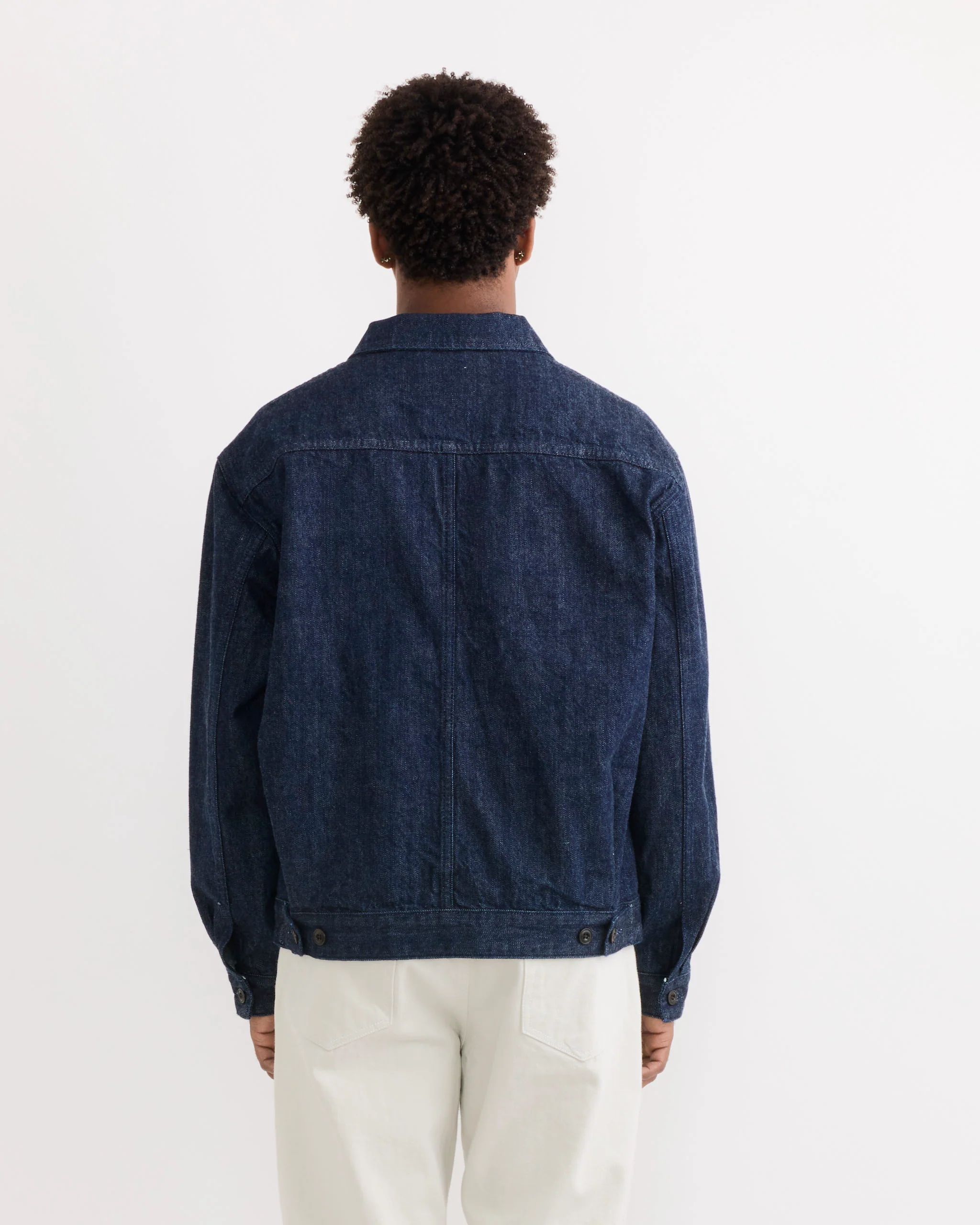 Lang Jacket in Selvedge Denim Dark Blue - Image 6