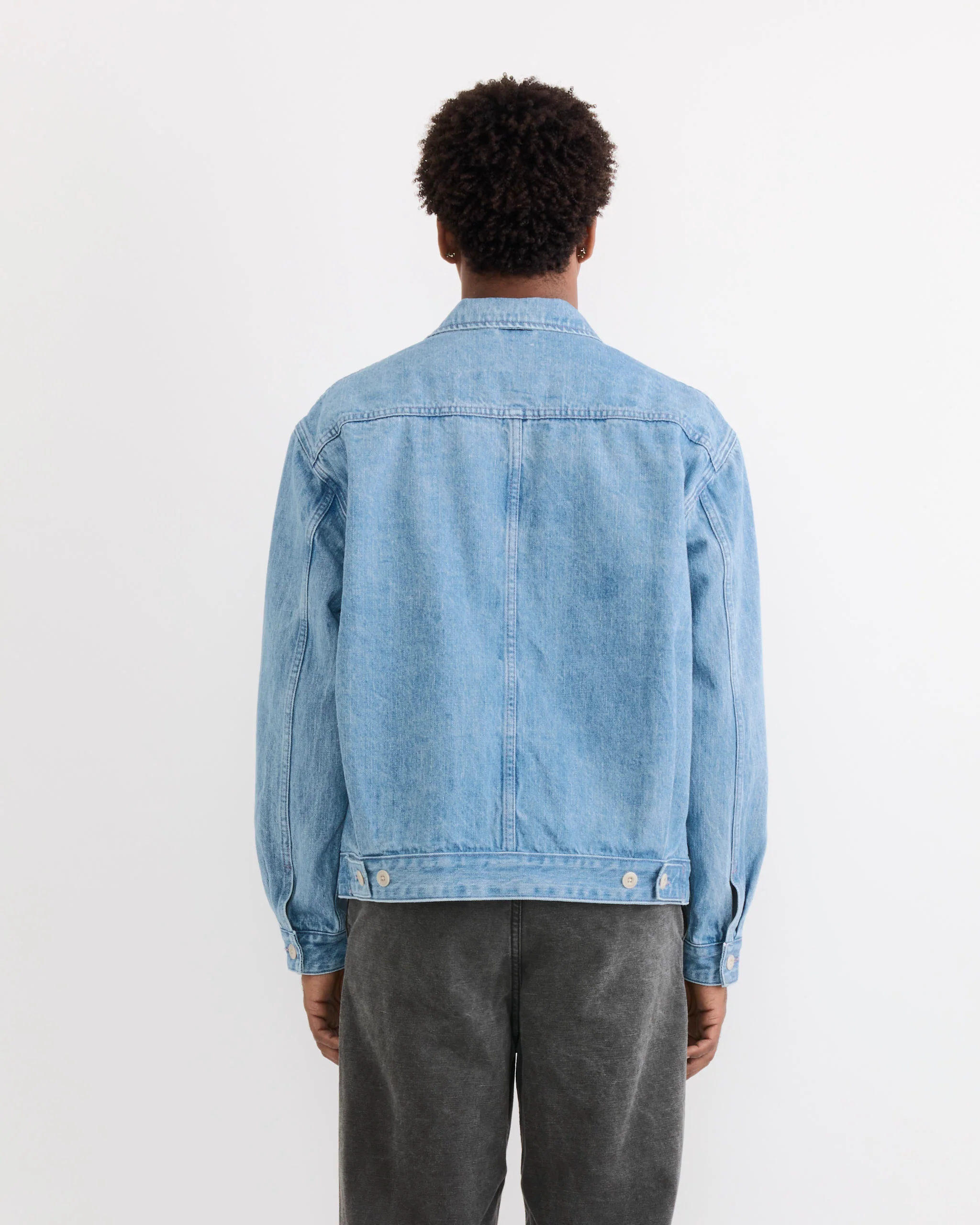 Lang Jacket in Selvedge Denim Light Blue - Image 5