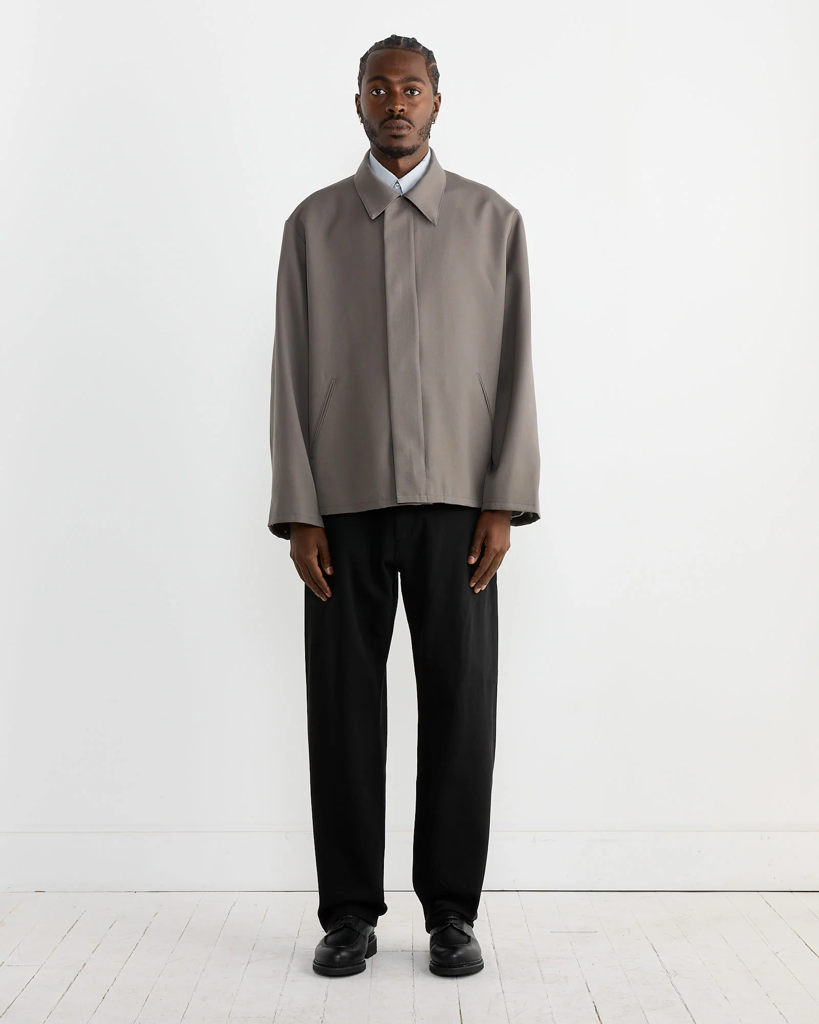 Rohe Jacket in Wool Twill Taupe - Image 2