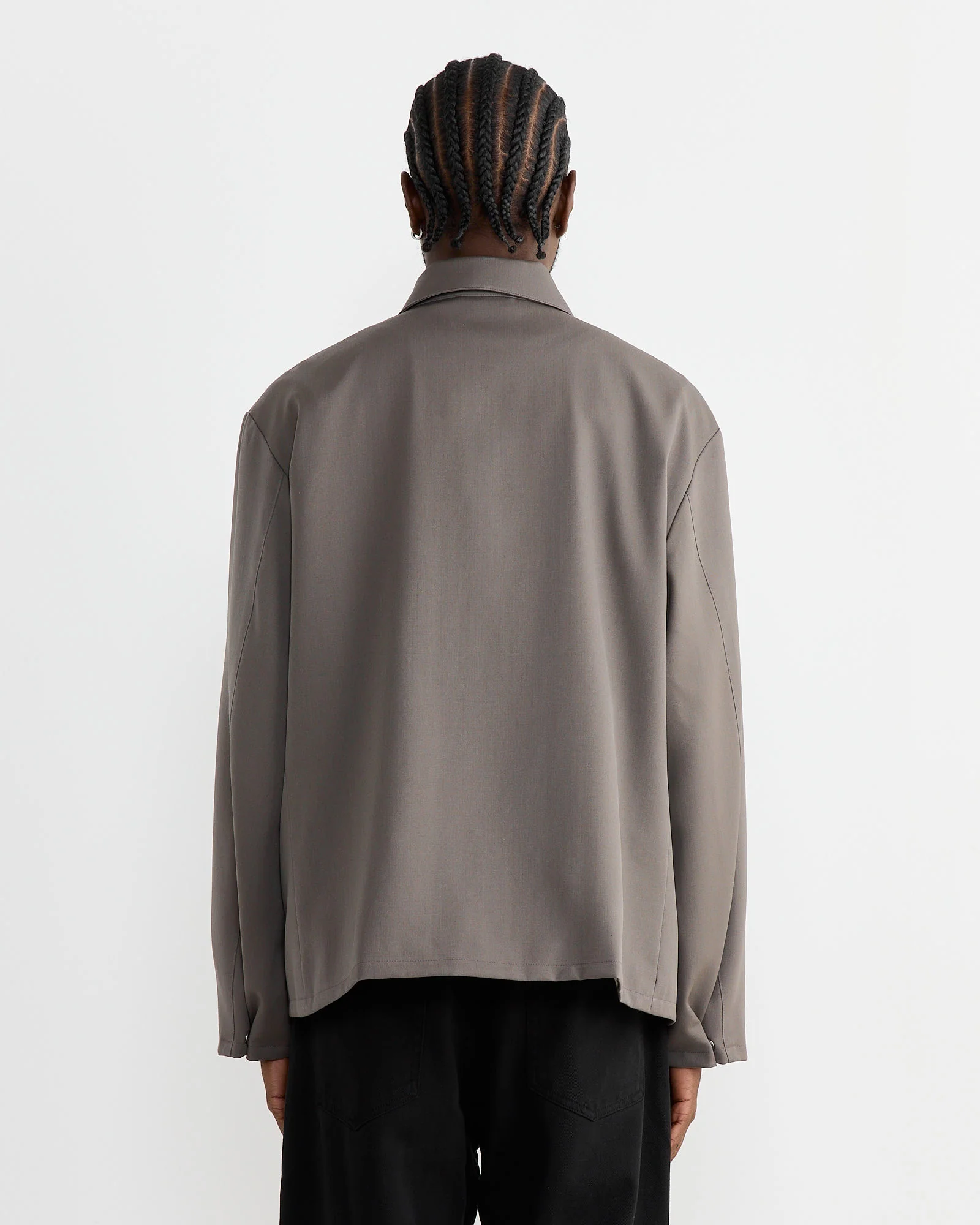 Rohe Jacket in Wool Twill Taupe - Image 5