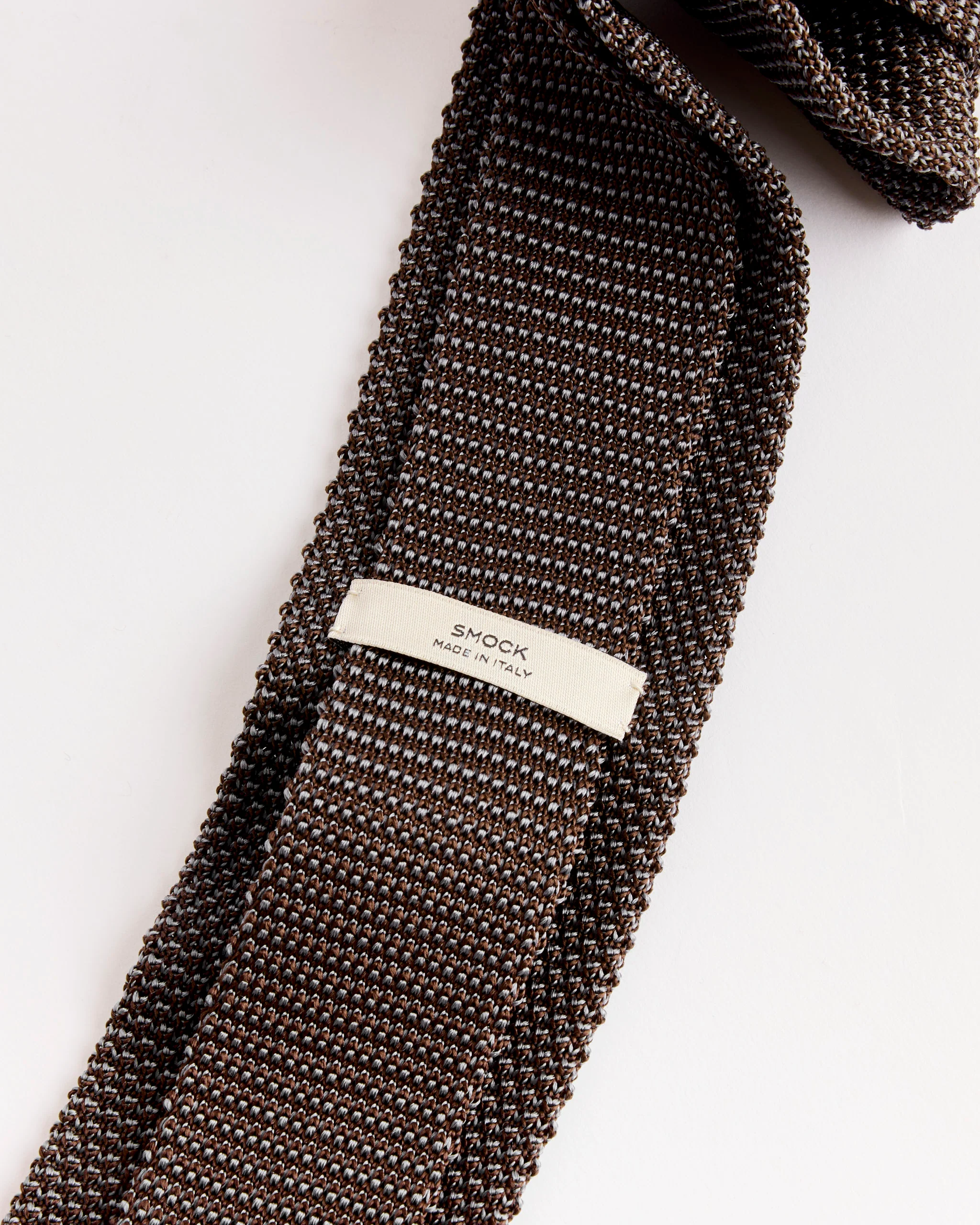 Silk Knit Tie in Brown/Lavender - Image 3