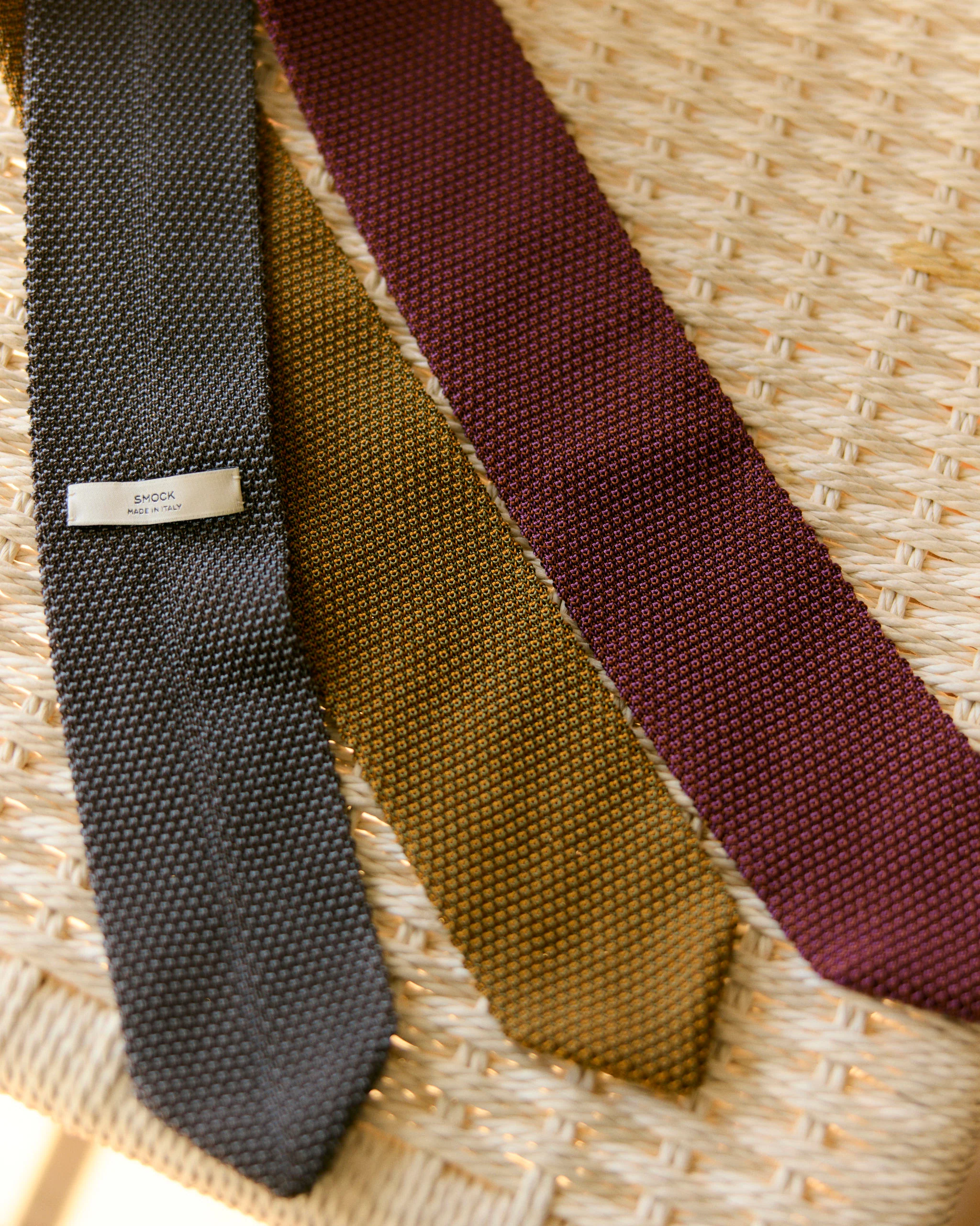 Silk Knit Tie in Brown/Lavender - Image 4