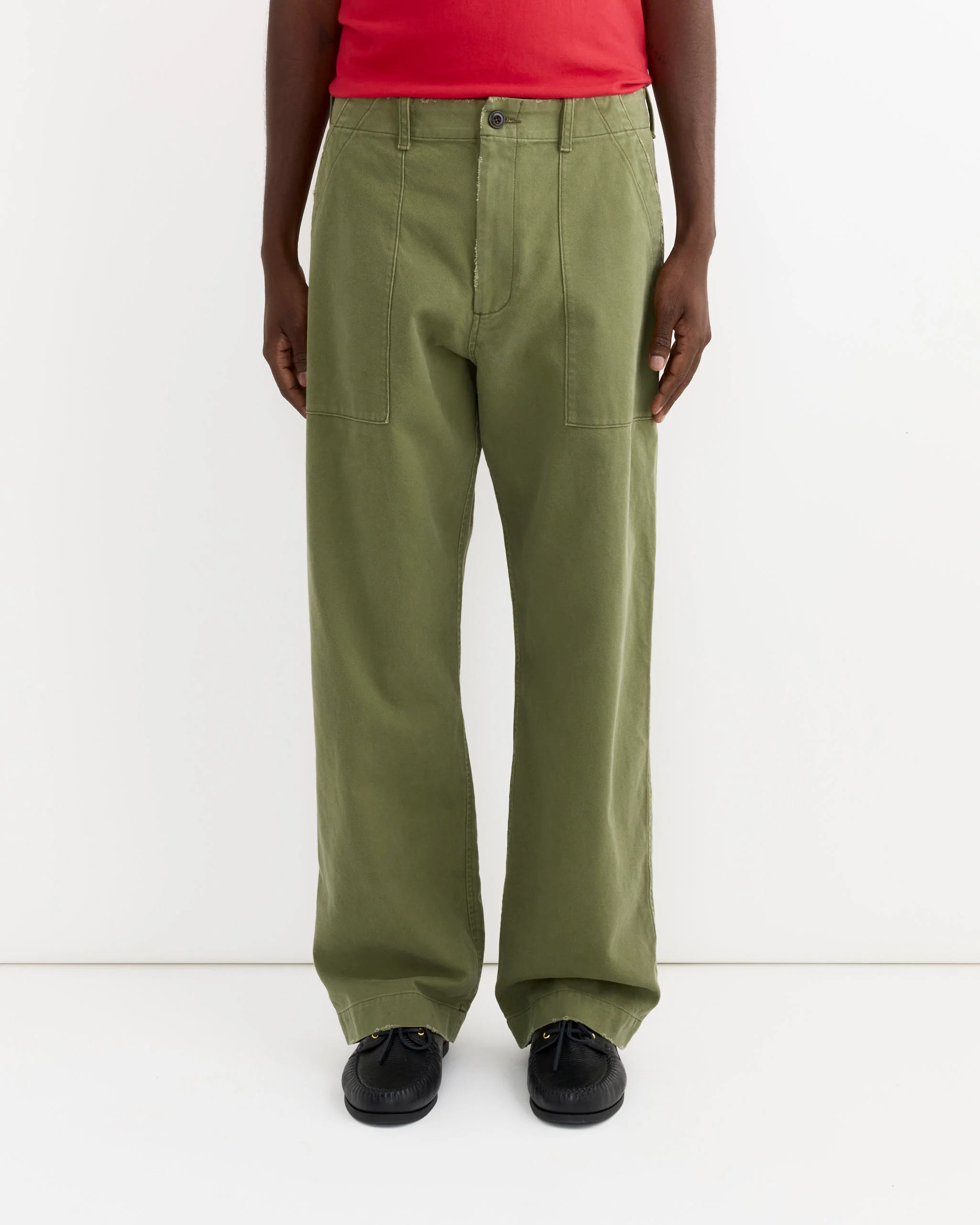 Toyon Pant in French Cotton Twill Olive - Image 4