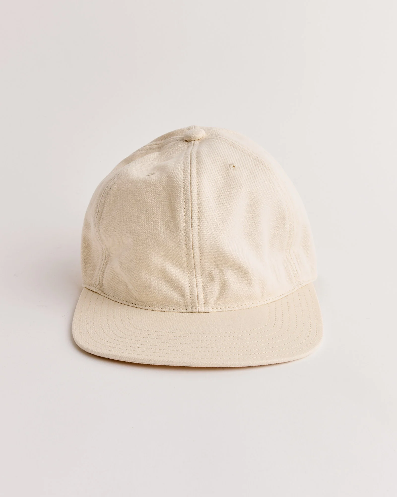 Velcro Back Cap in French Cotton Twill Cream