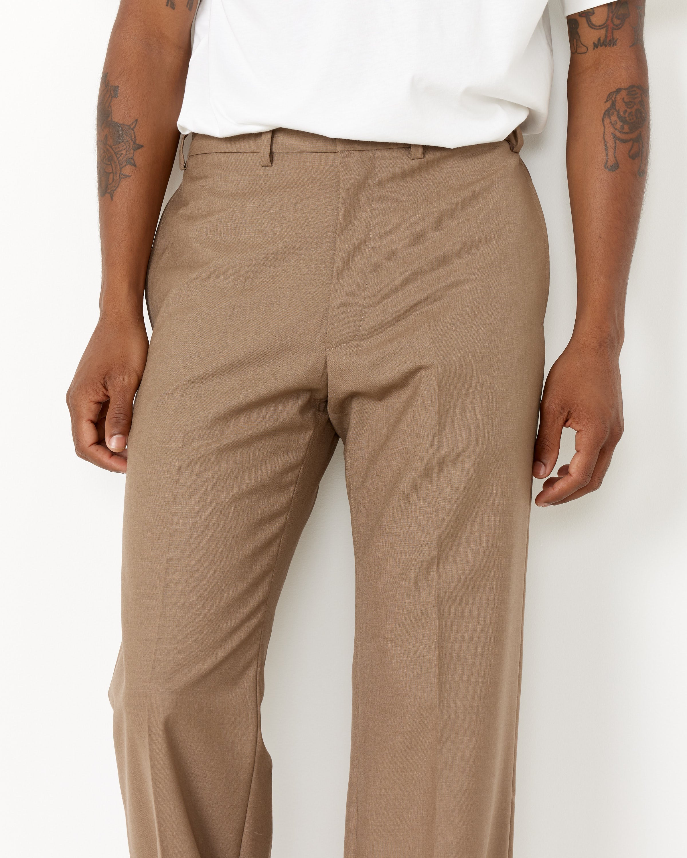 West Coast Tropical Wool Pant in Khaki - Image 2