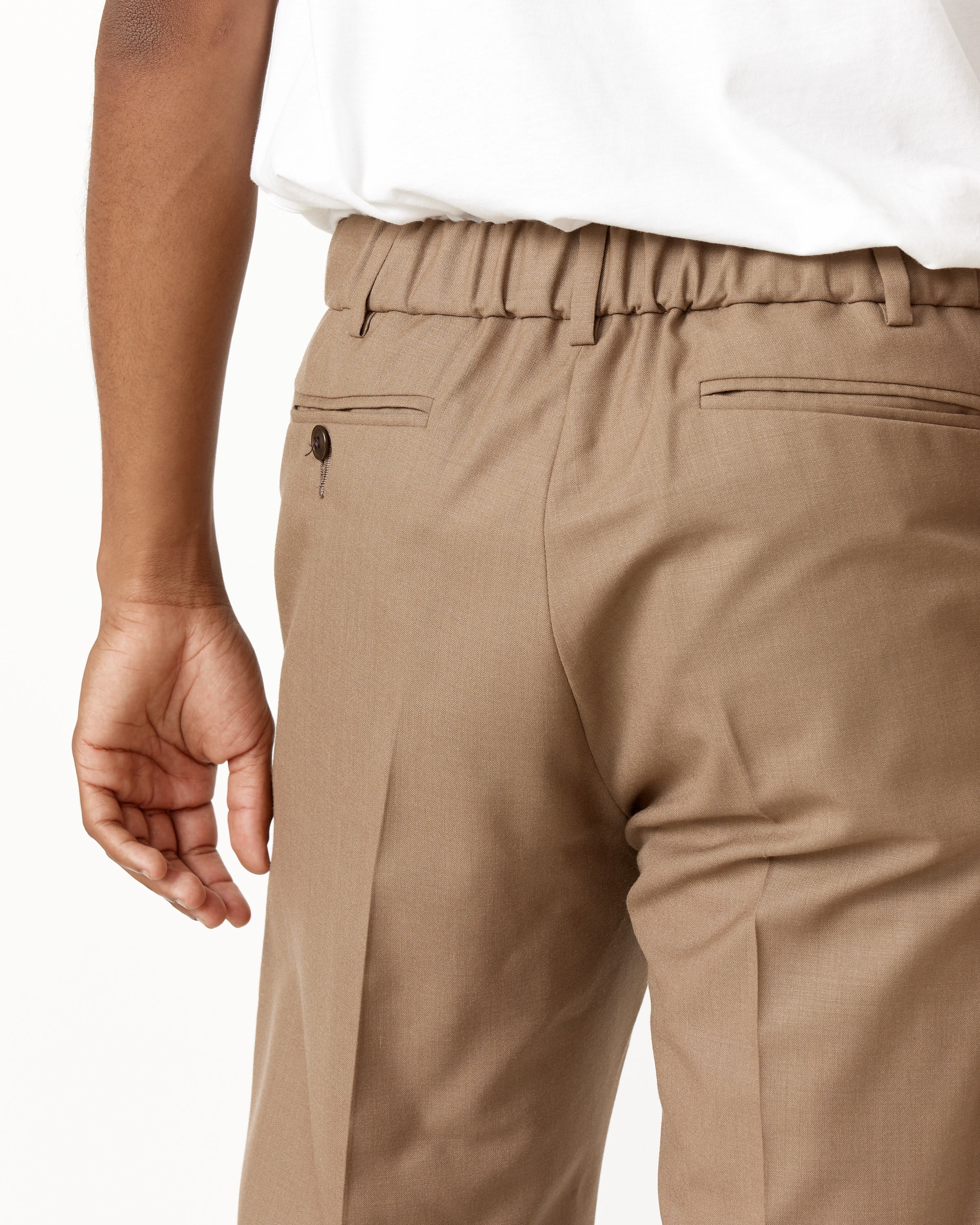 West Coast Tropical Wool Pant in Khaki - Image 3