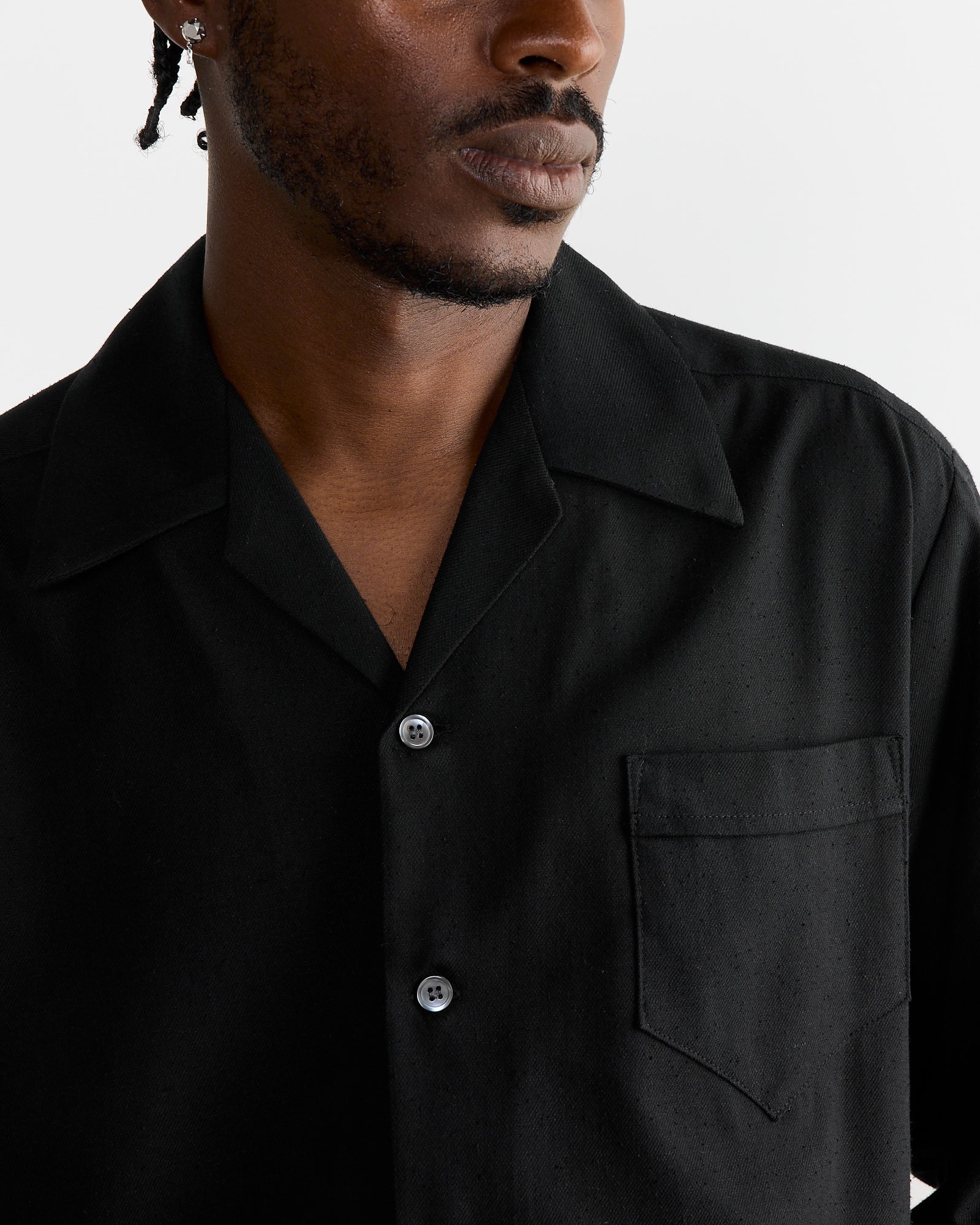 Zach Shirt in Cotton Silk Nep Black - Image 4