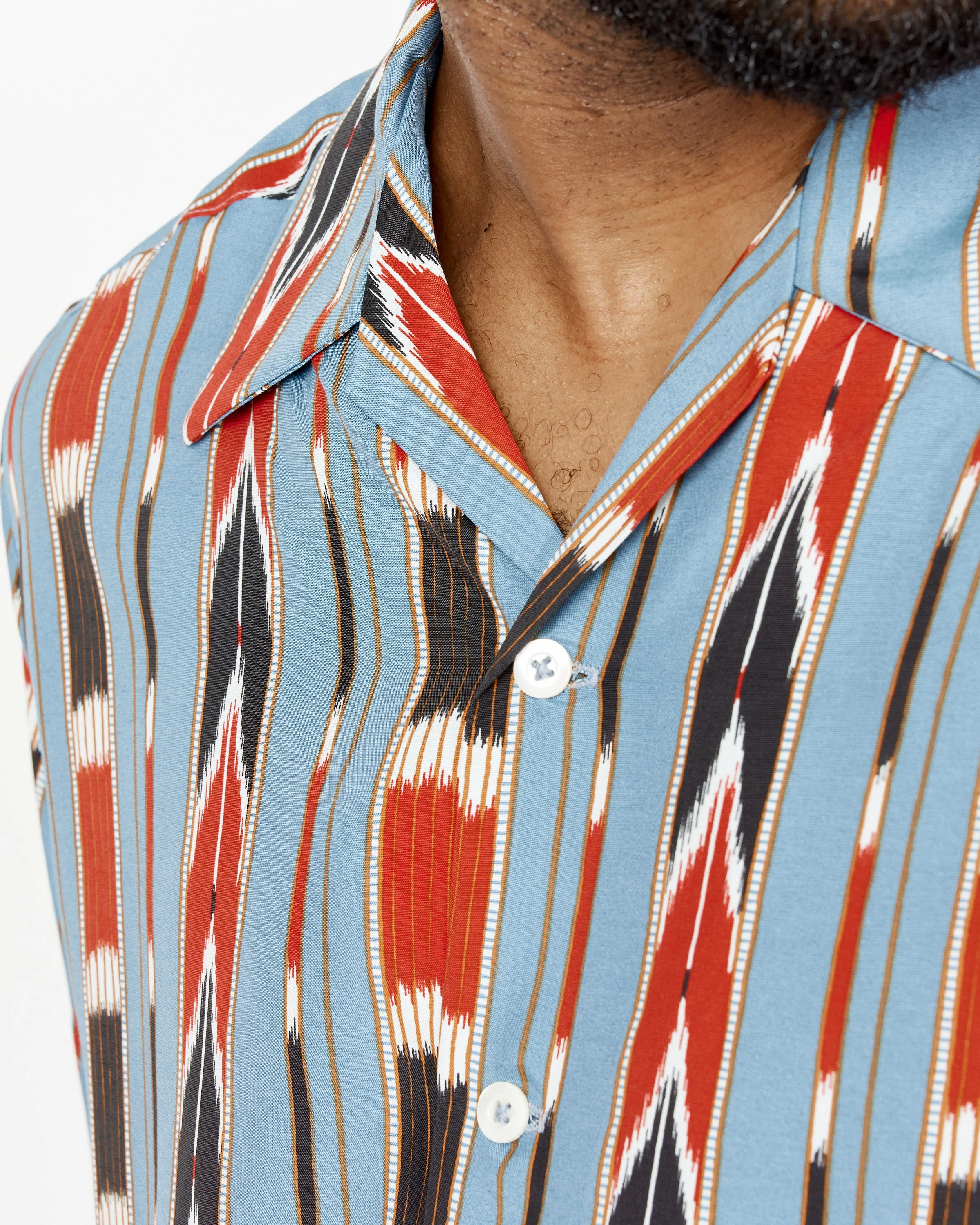 Rayon Beaded Stripe Zach Short Sleeve Shirt - Image 11