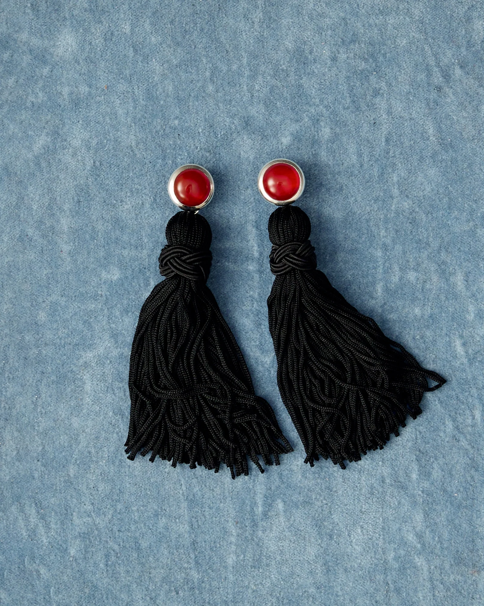 Cleo Tassel Carnelian Earrings - Image 2