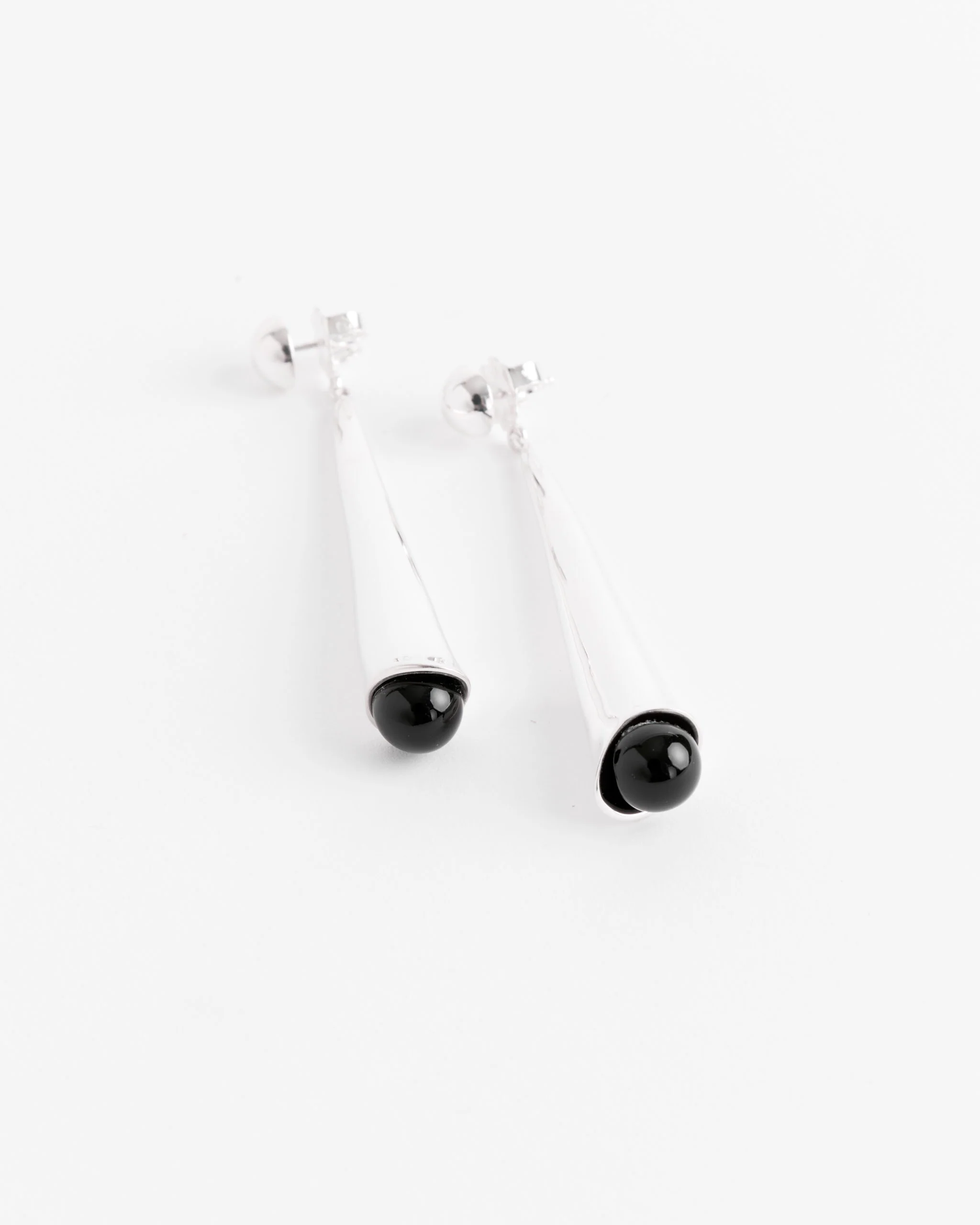 Lou Lou Drop Earrings in SS/Onyx - Image 2