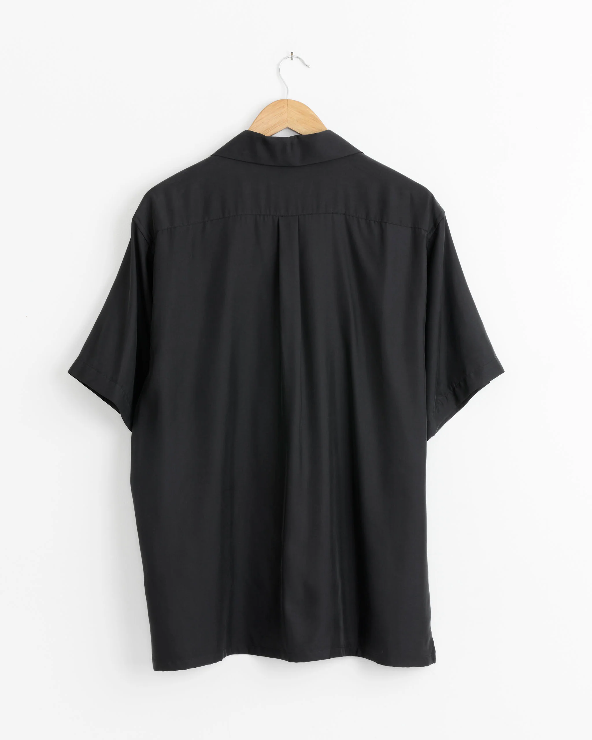 Cupro Twill Oversize Shirt in Black - Image 3