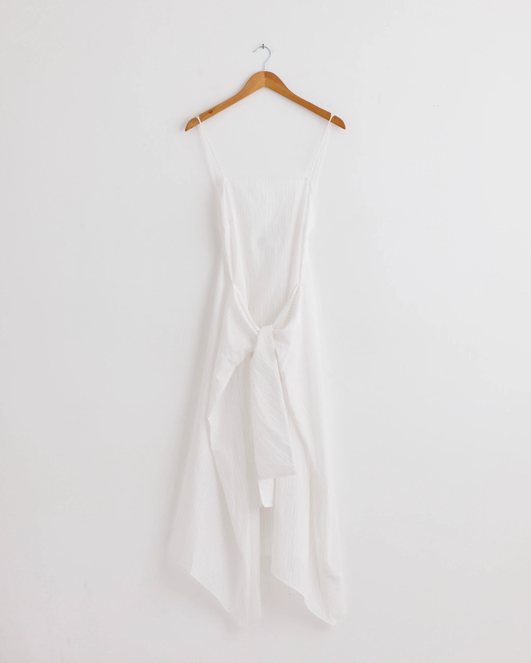 Pinstripe Relaxed Cocoon Dress in White