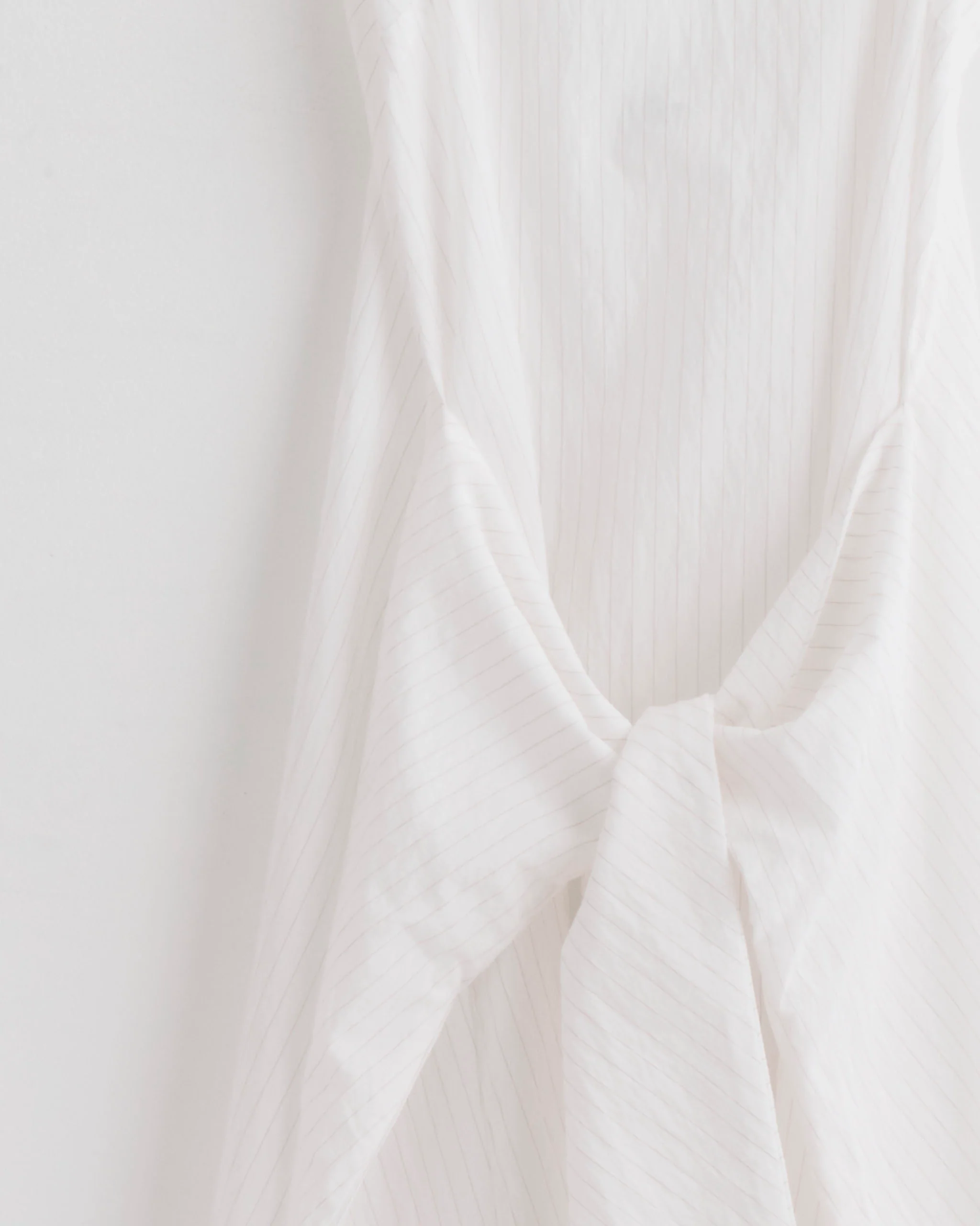 Pinstripe Relaxed Cocoon Dress in White - Image 4