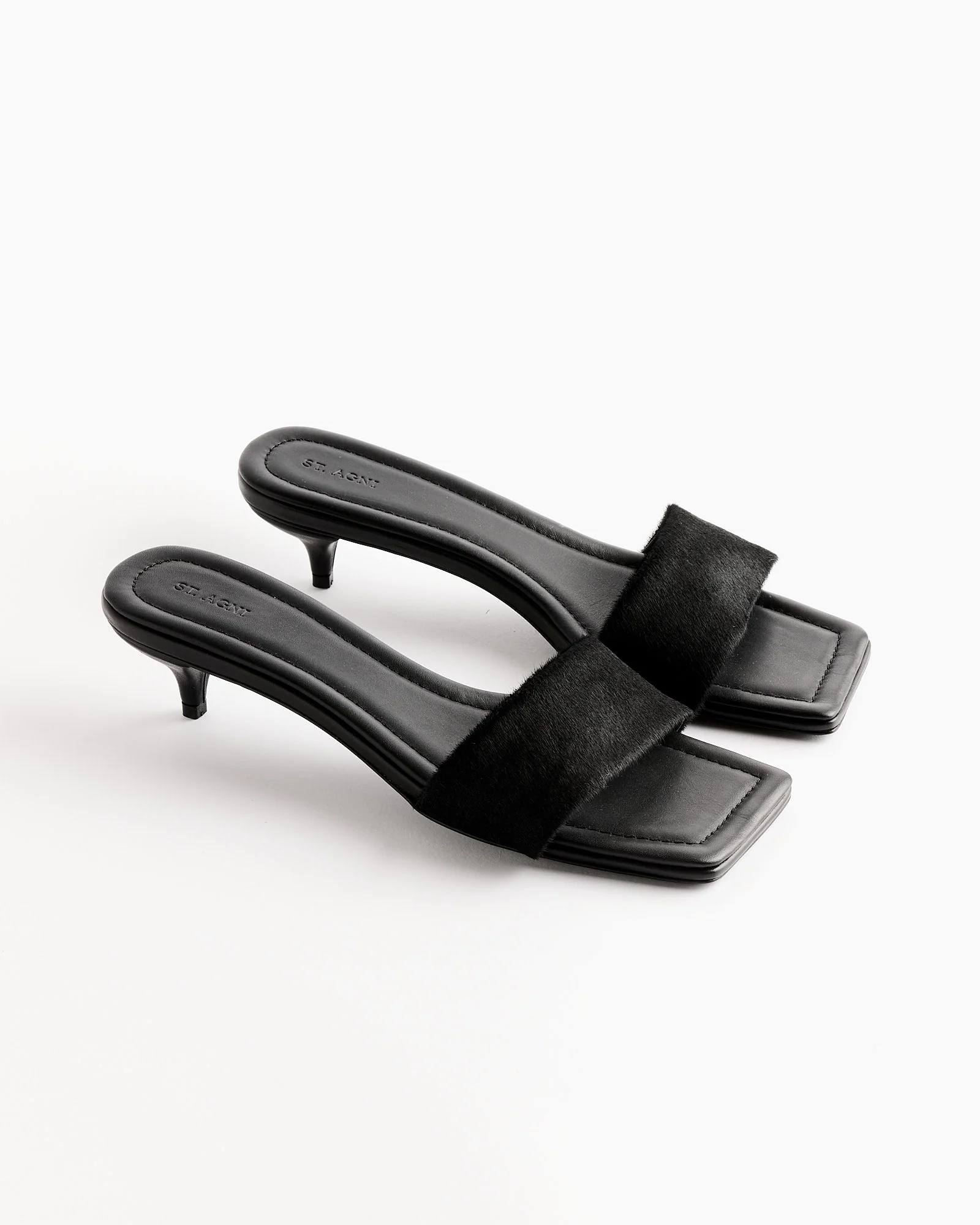 Pony Hair Minimal Heel in Black - Image 2