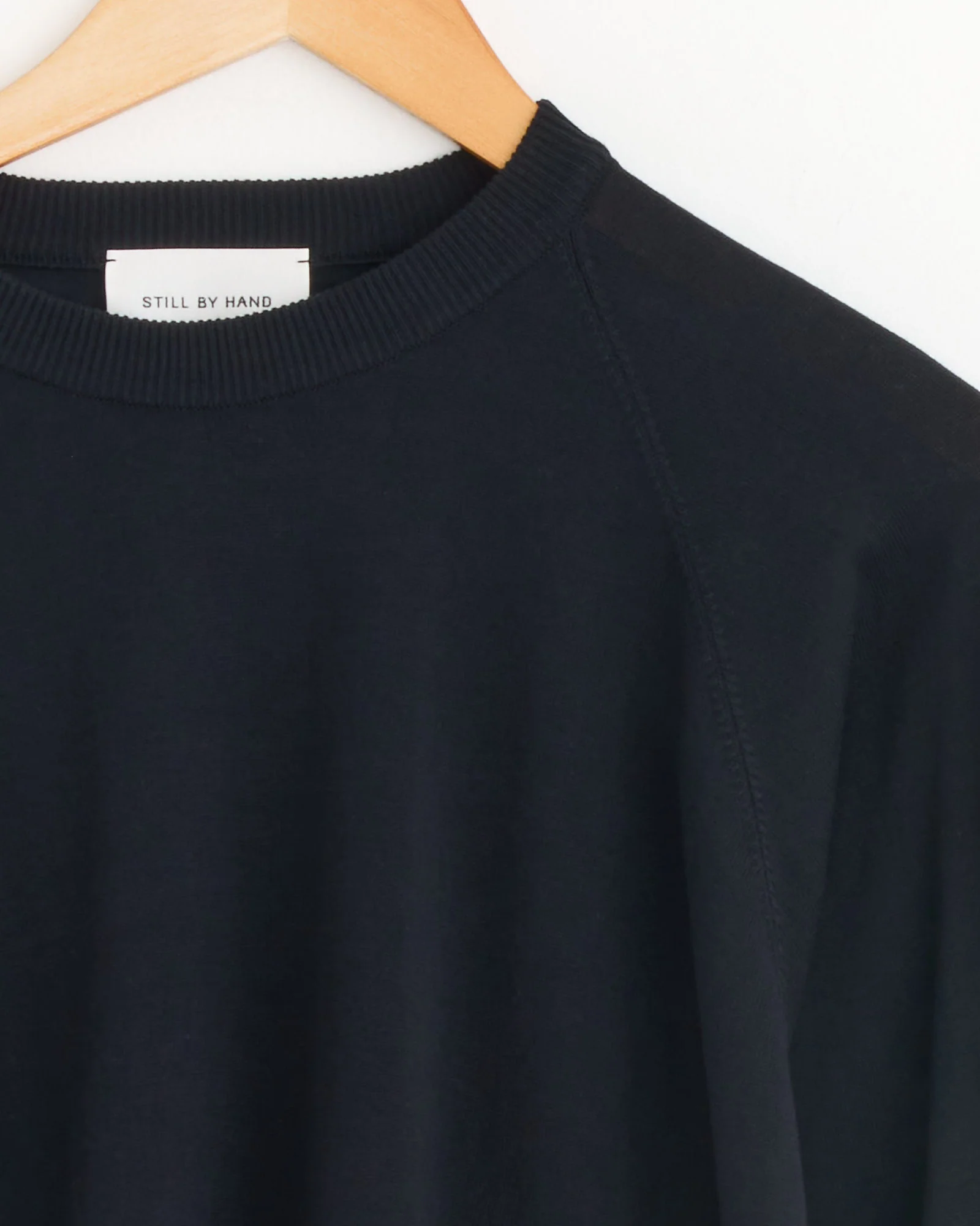 Cotton Silk Pullover in Black Navy - Image 2
