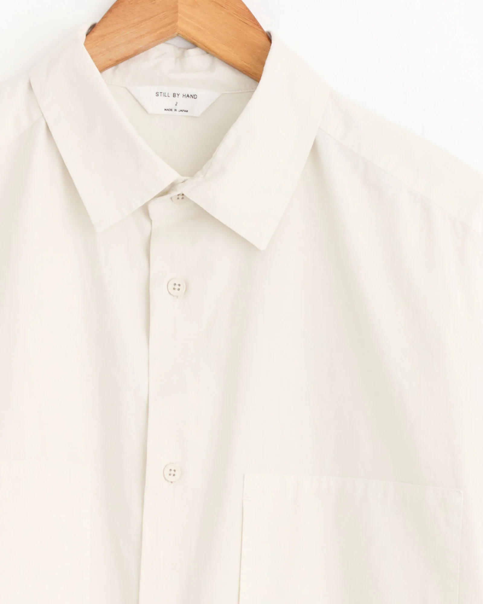 Garment Dye Over Shirt in Ecru - Image 2