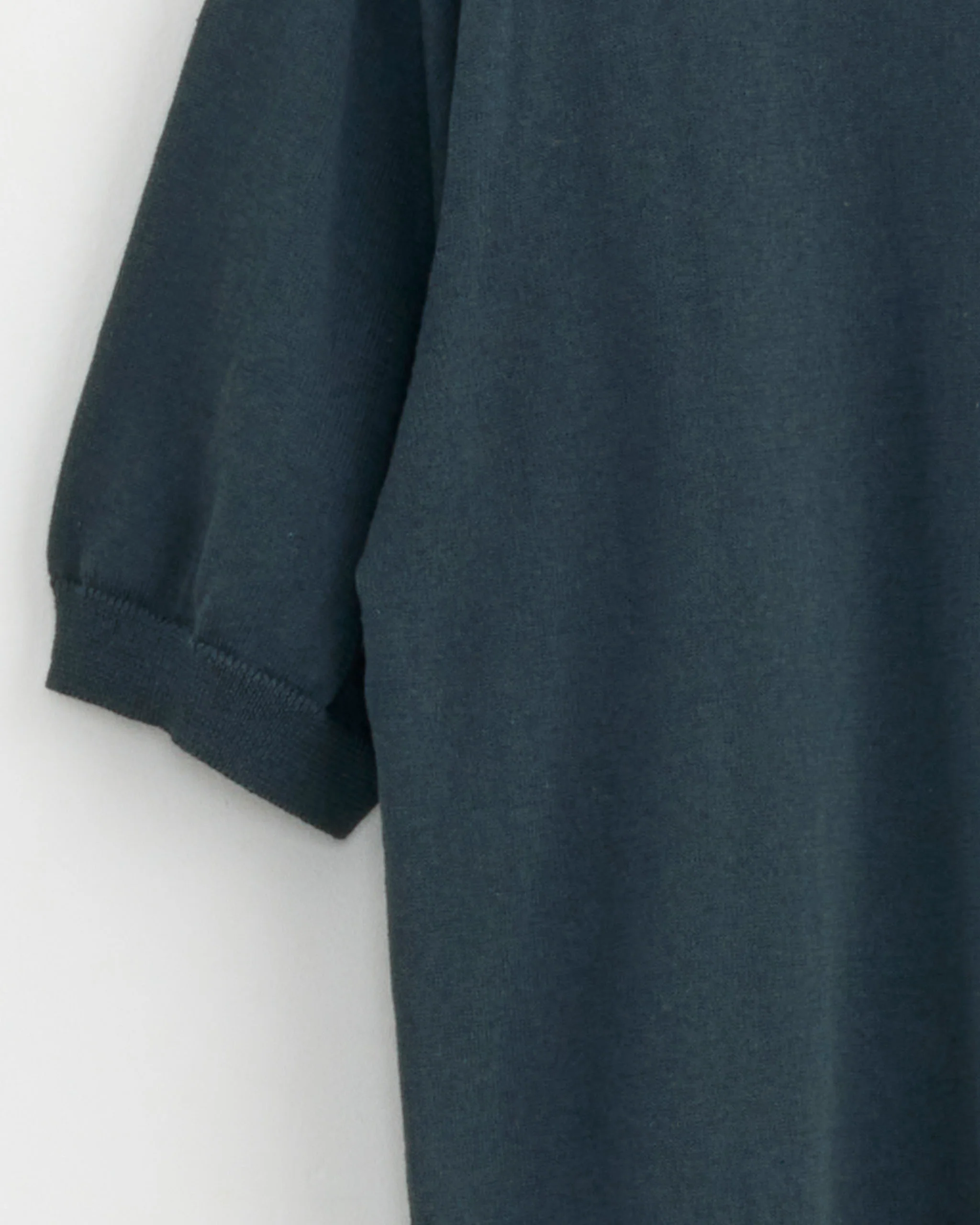 Half Sleeve Knit T-Shirt in Teal Blue - Image 2
