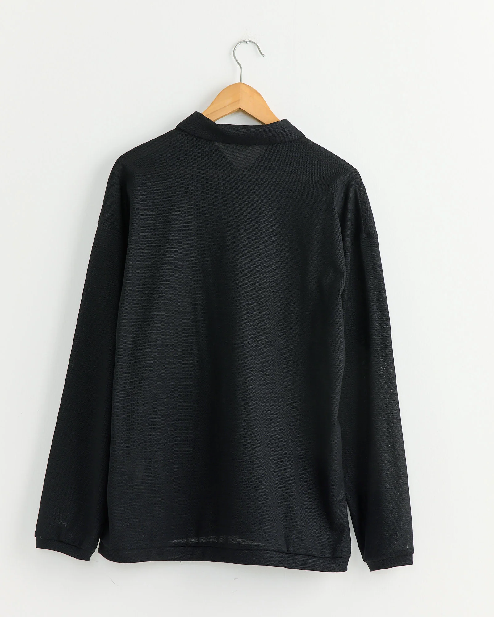 Long Sleeve Polo in Black - Image 3