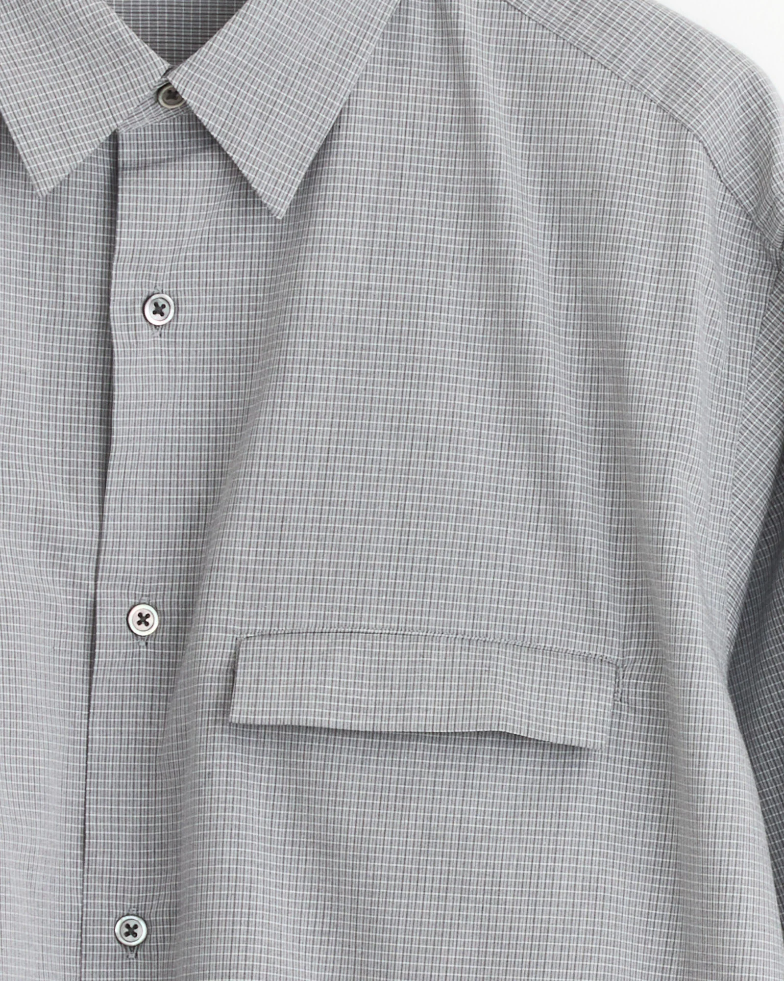Oversized Shirt in Grey Check - Image 2