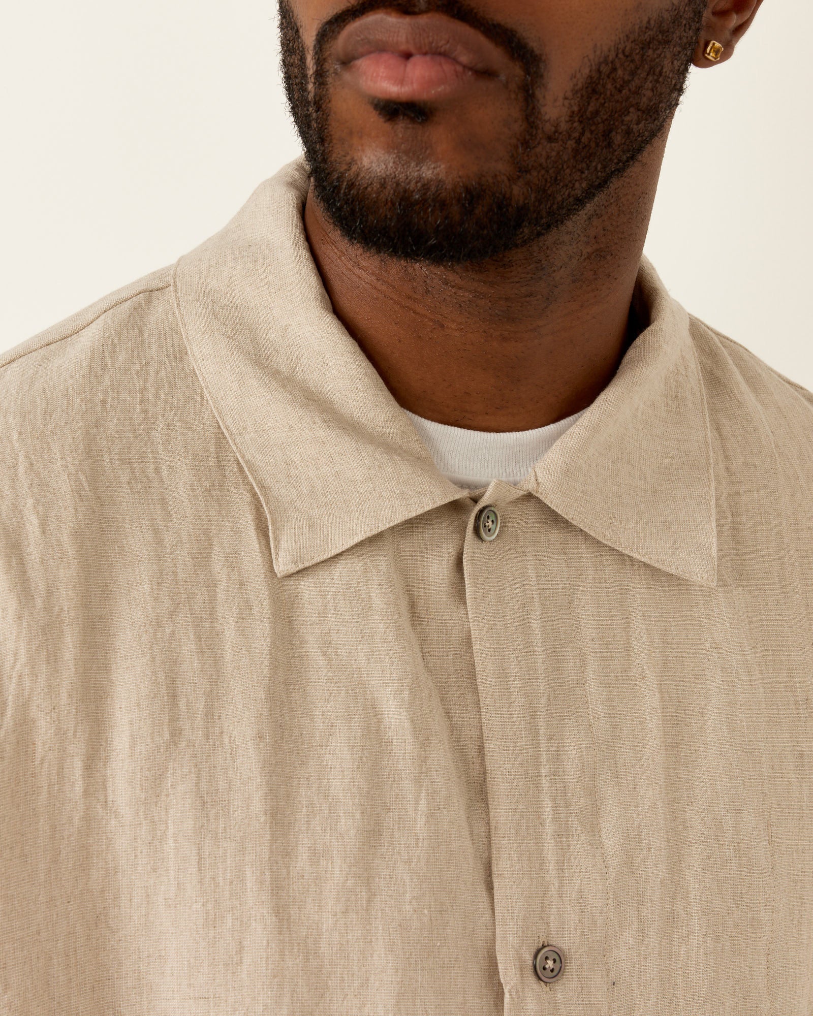 Paper Mixed Shirt Jacket in Oatmeal - Image 3