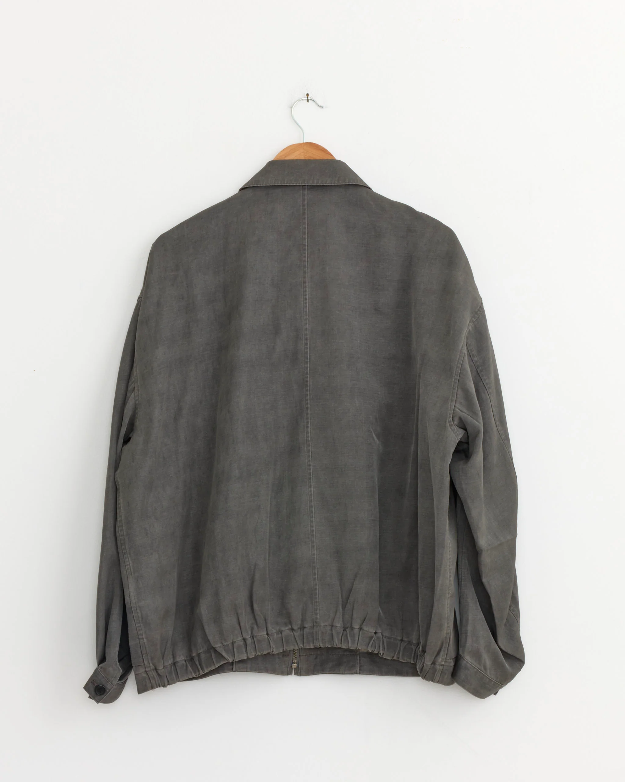 Pigment Print Zip Up Blouson in Dusty Grey - Image 3