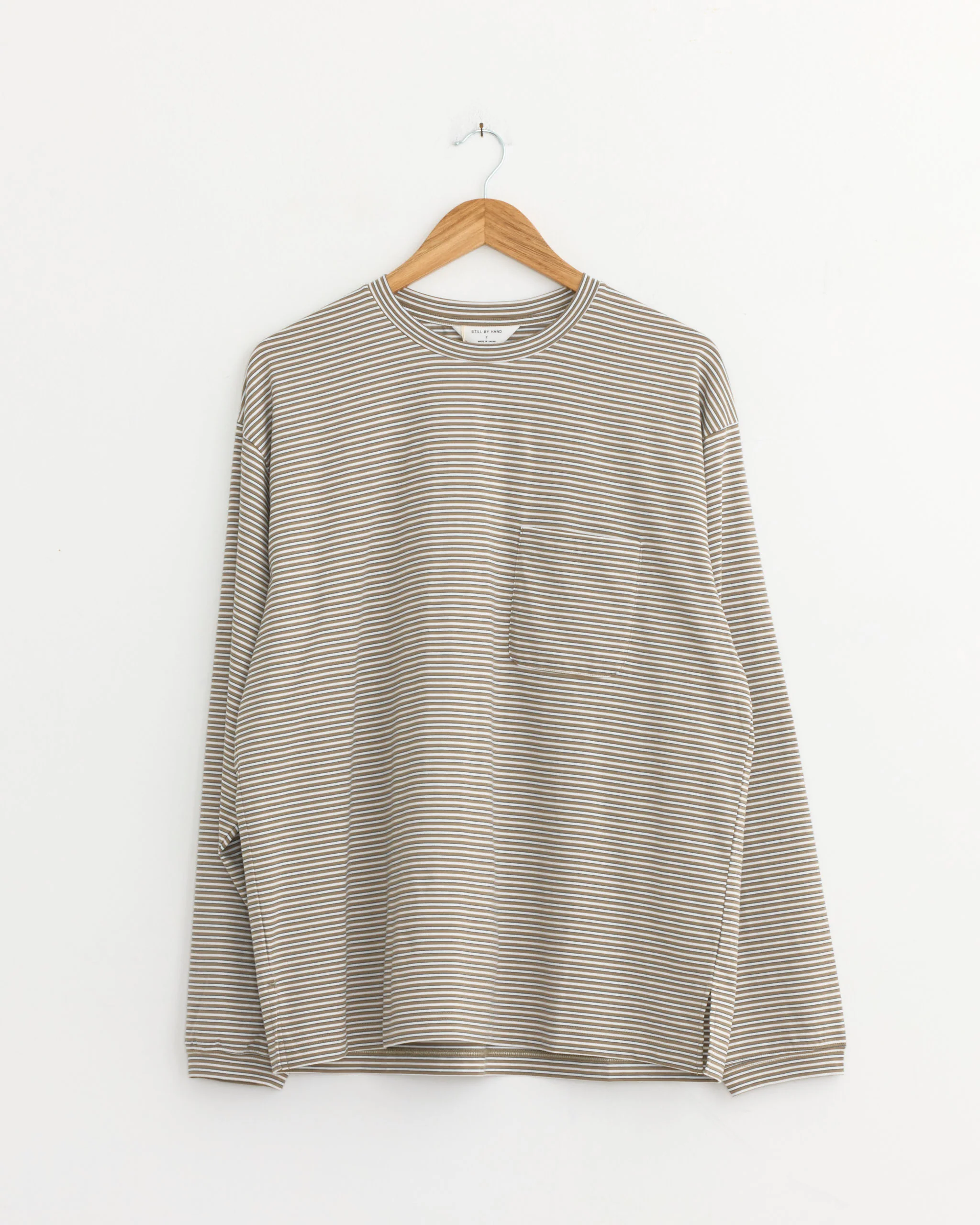 Striped T-Shirt in Beige/White