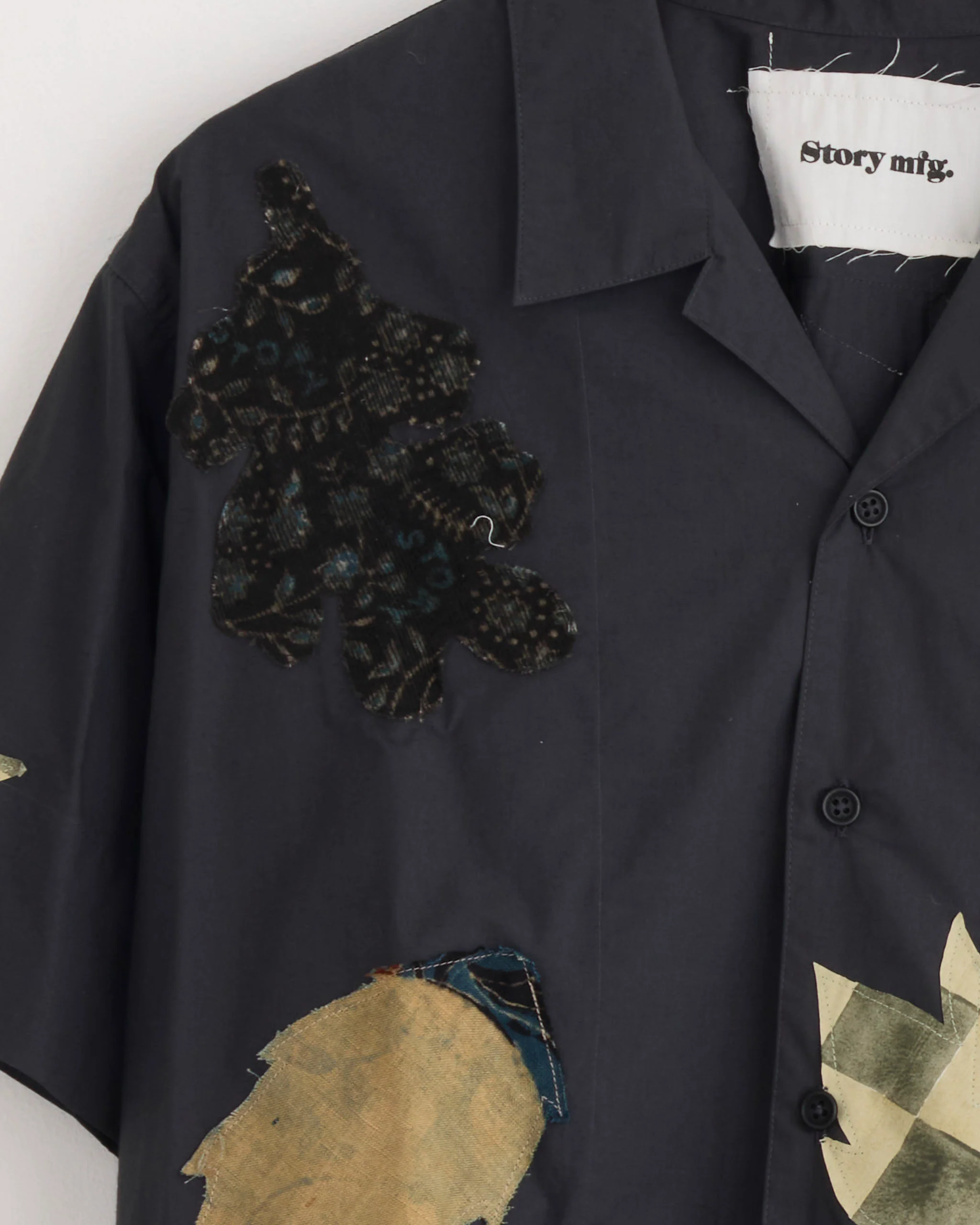 Greeting Shirt in Charcoal Leaf Scatter - Image 2