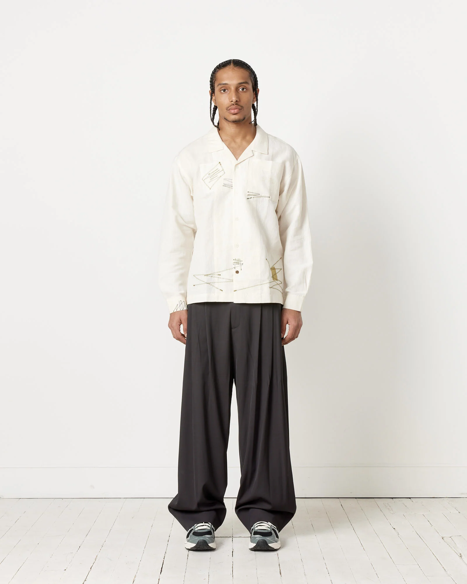Greetings Long Sleeve Shirt in Ecru - Image 2