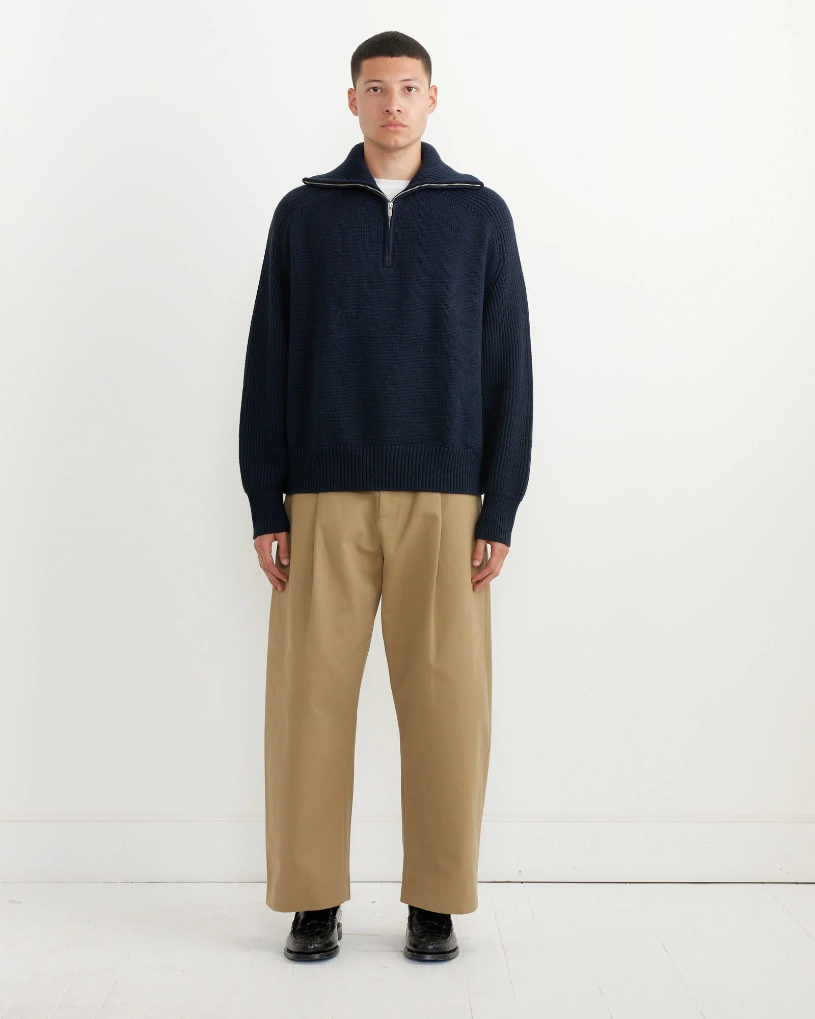 Level Roll Neck in Navy Marl - Image 2