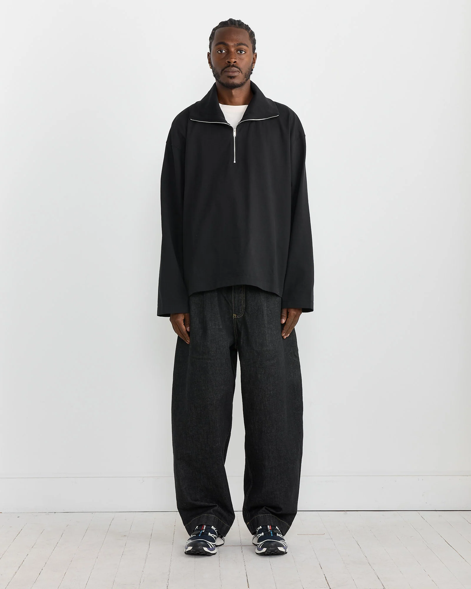 Stoll Zip Roll Neck in Black - Image 2