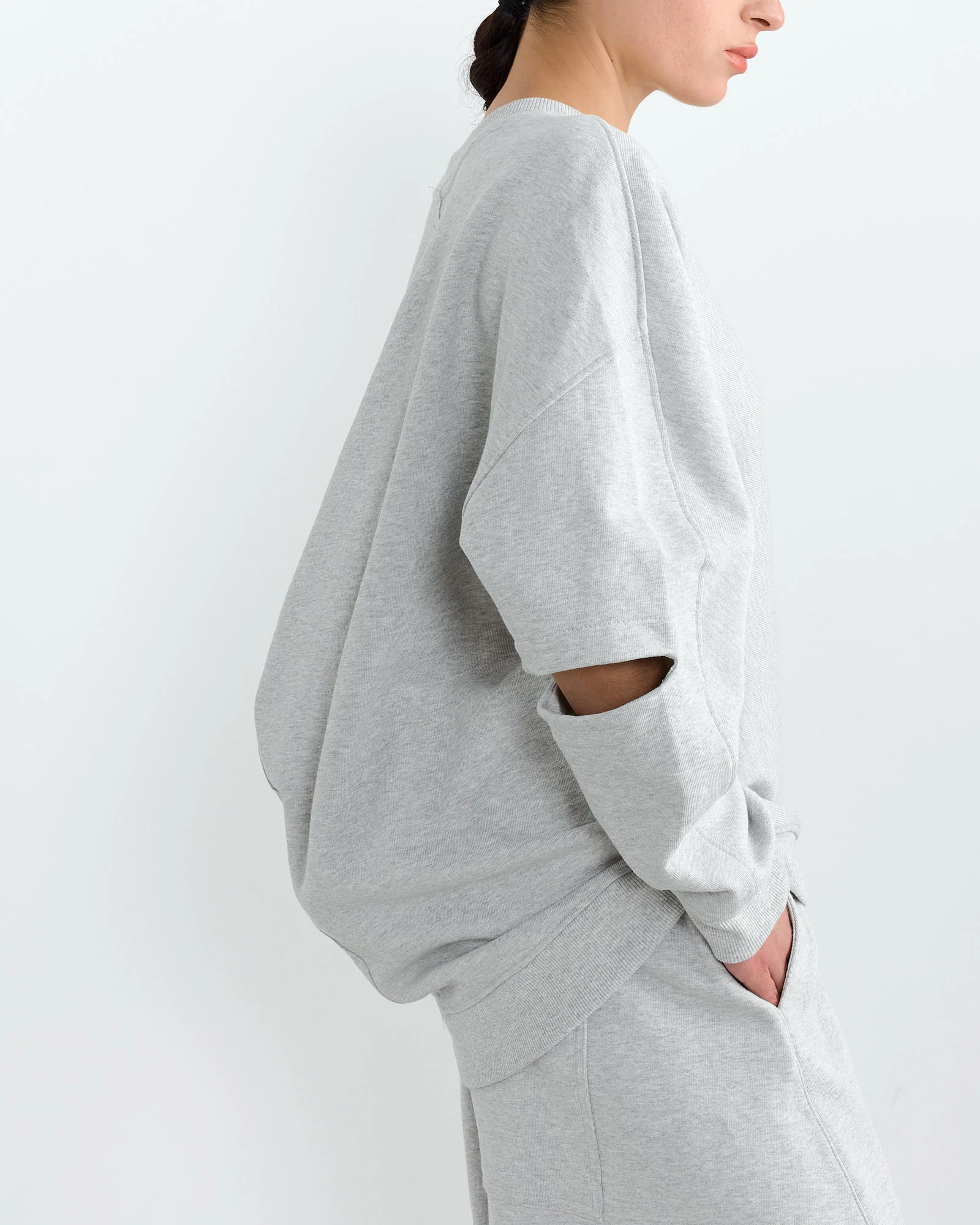 Cocoon Crewneck Sweatshirt in Heather Grey - Image 2