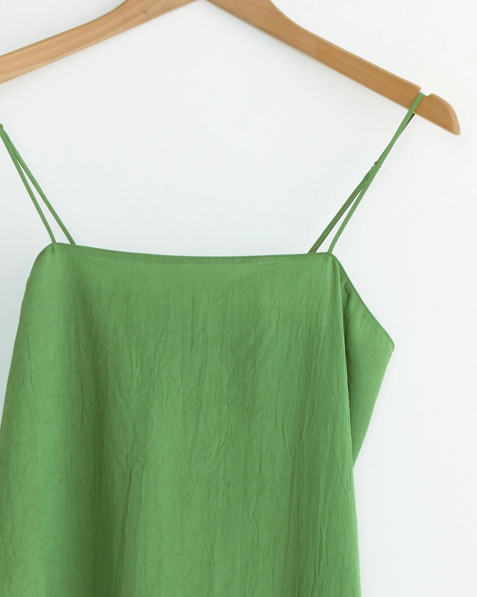 Crinkle Slip Dress in Chartreuse - Image 2