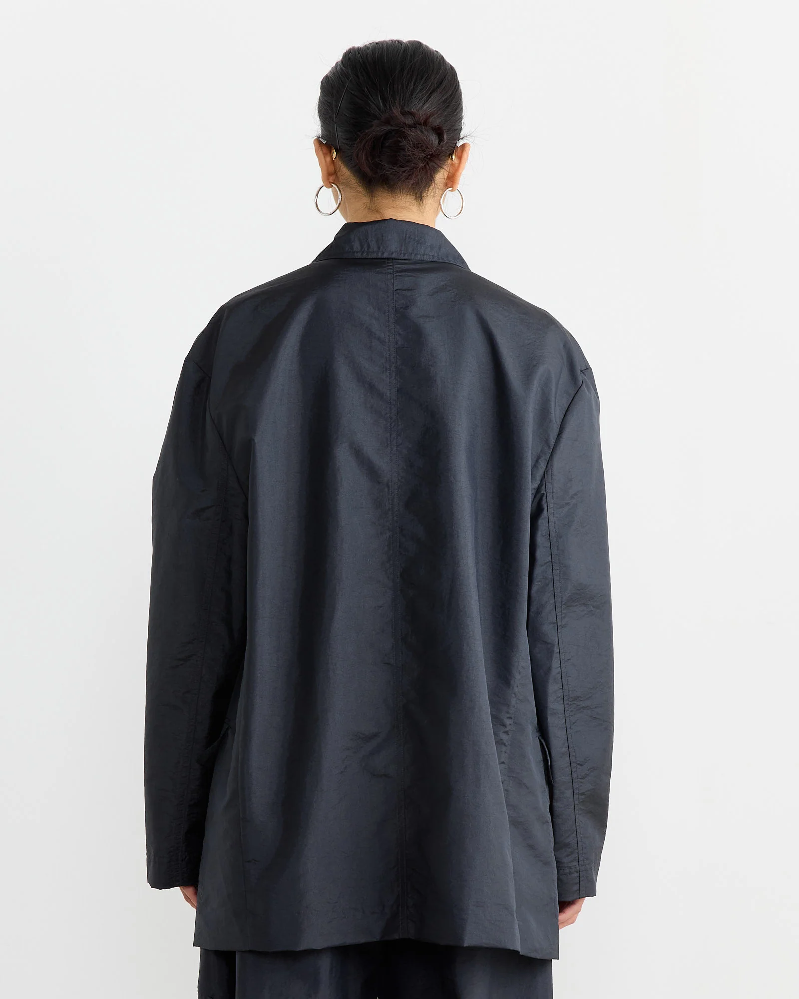 Crispy Nylon Liam Blazer in Navy - Image 5