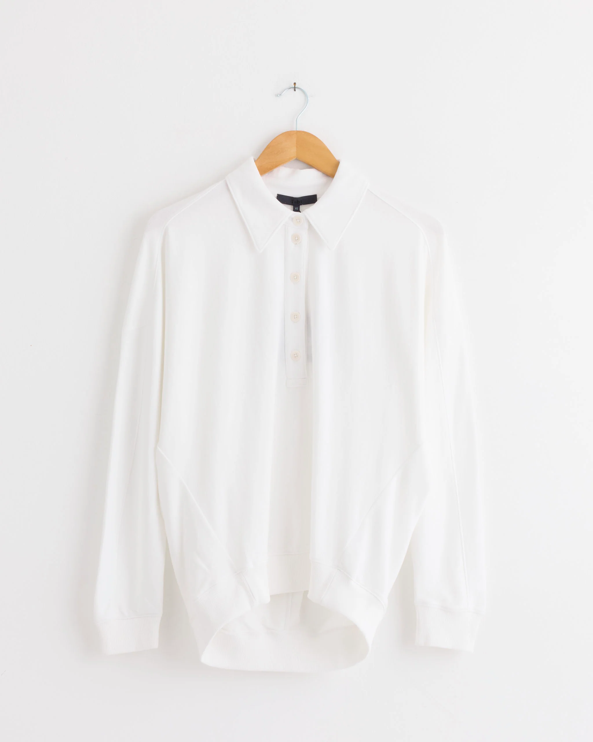 Light Weight Collar Sweatshirt in White
