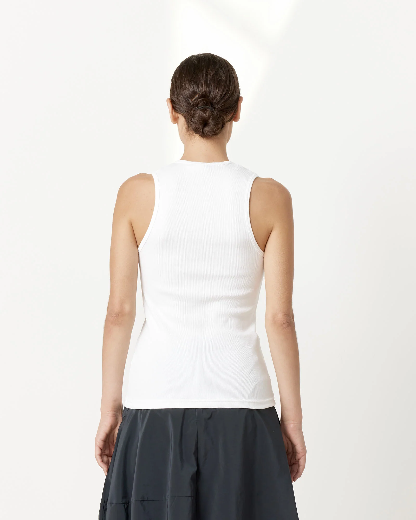 Ribbed Tank in White - Image 3