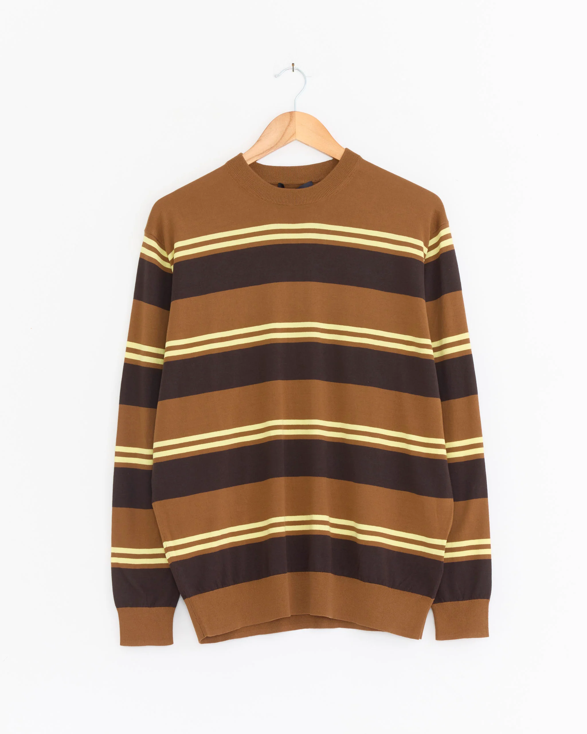 Striped Perfect Crewneck in Brown Multi