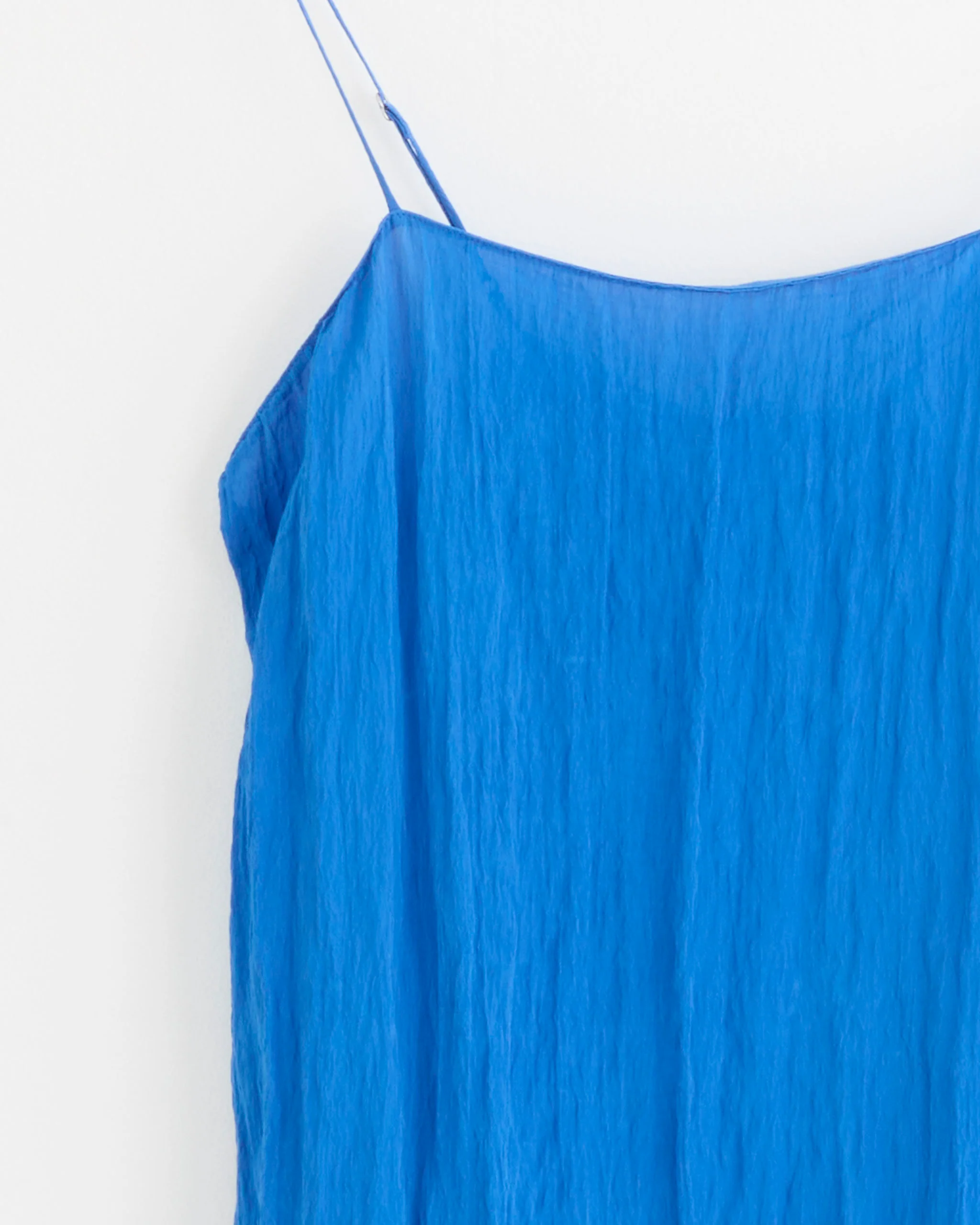 The Crinkle Slip Dress in Bright Blue - Image 2