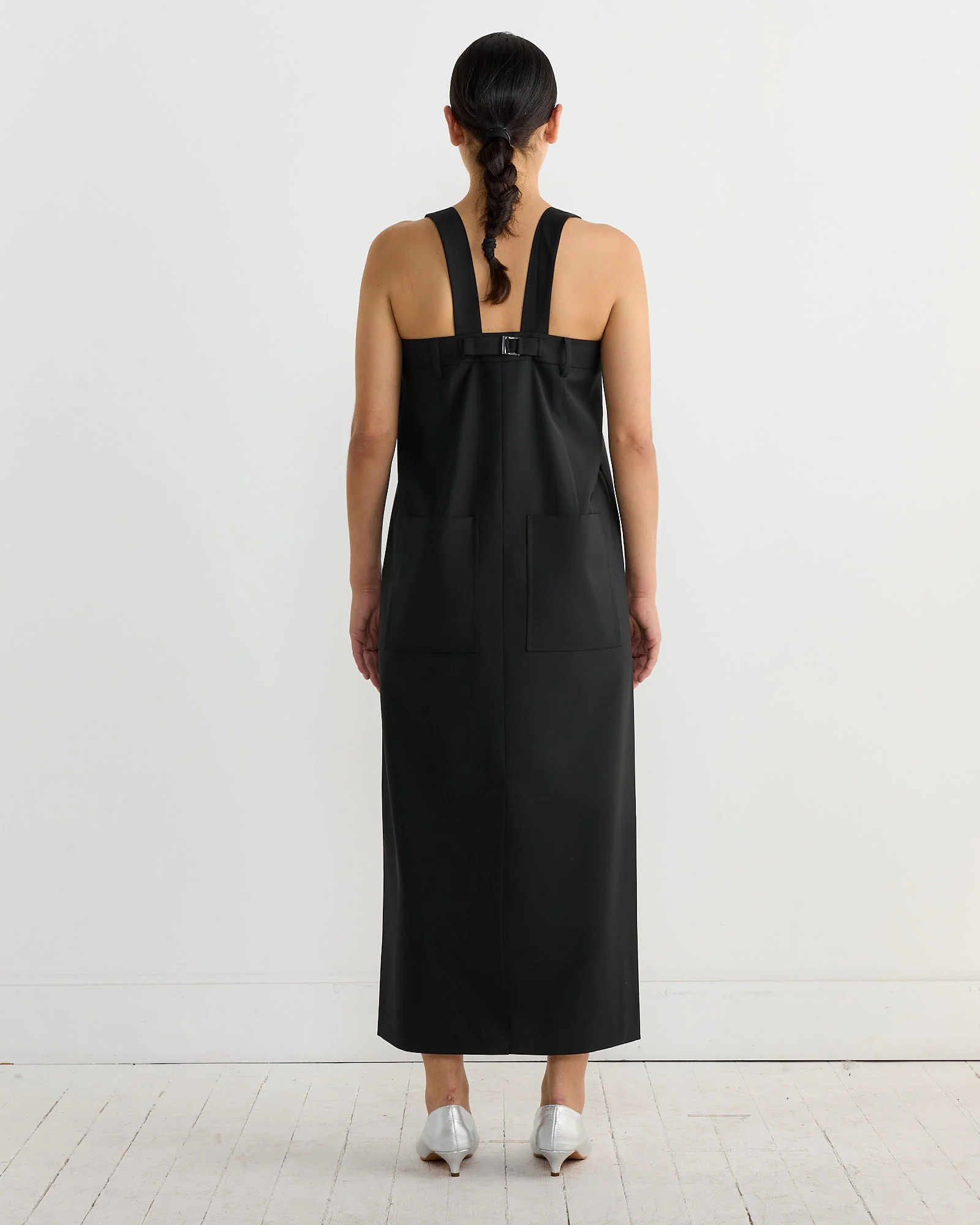 Tropical Wool Convertible Overall Skirt in Black - Image 5