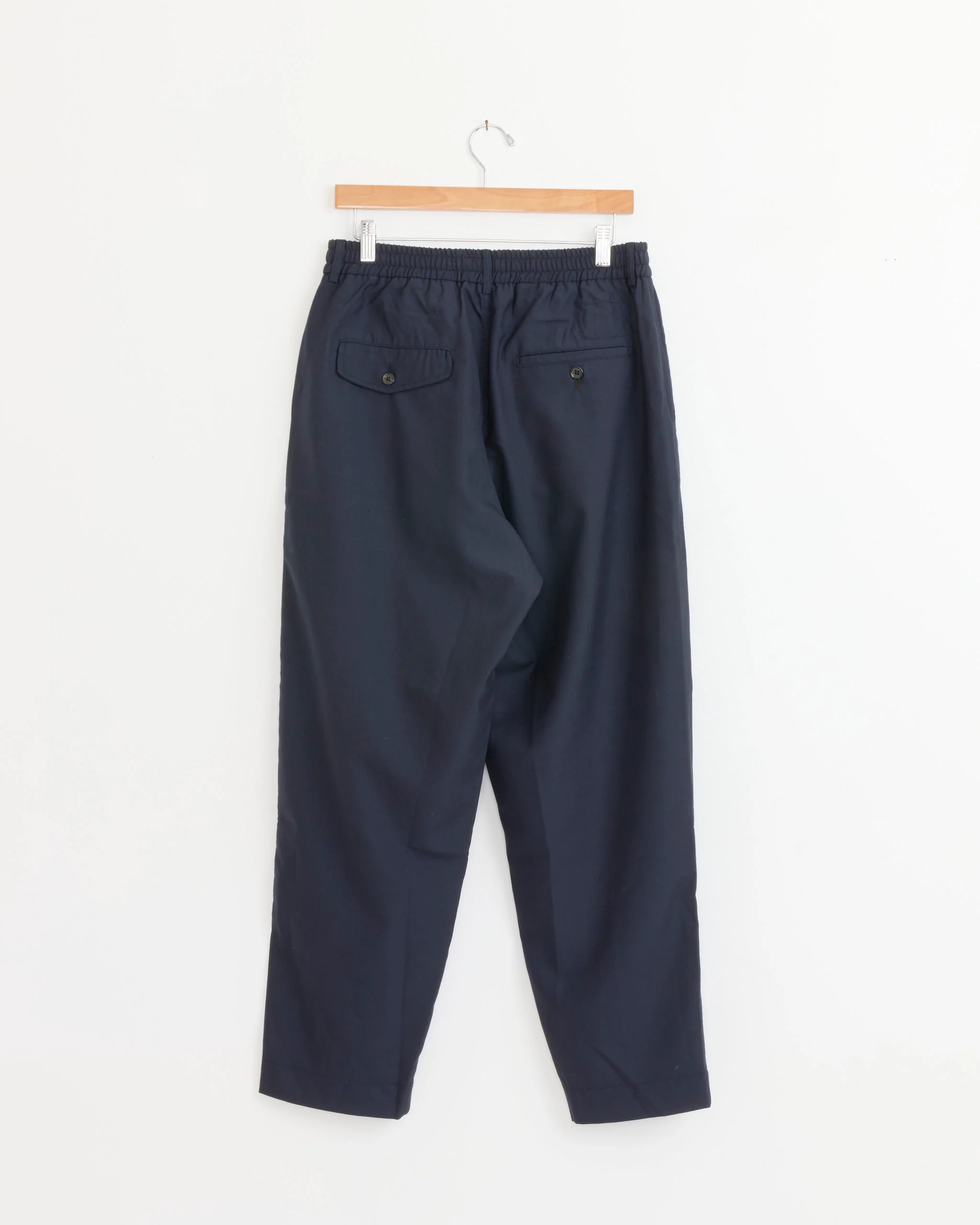 Pleated Track Pant in Navy - Image 3