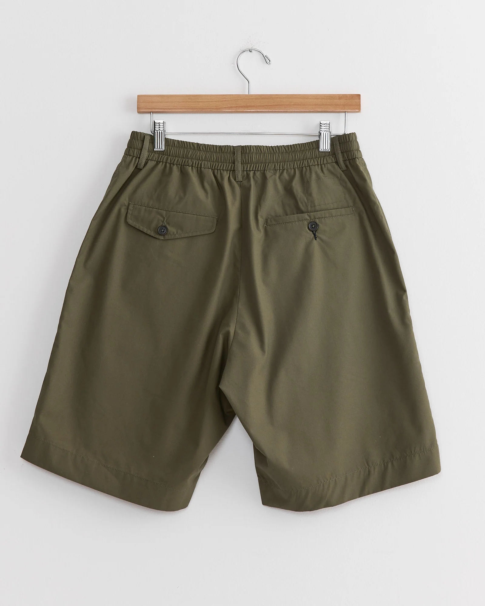 Pleated Track Short in Olive - Image 3