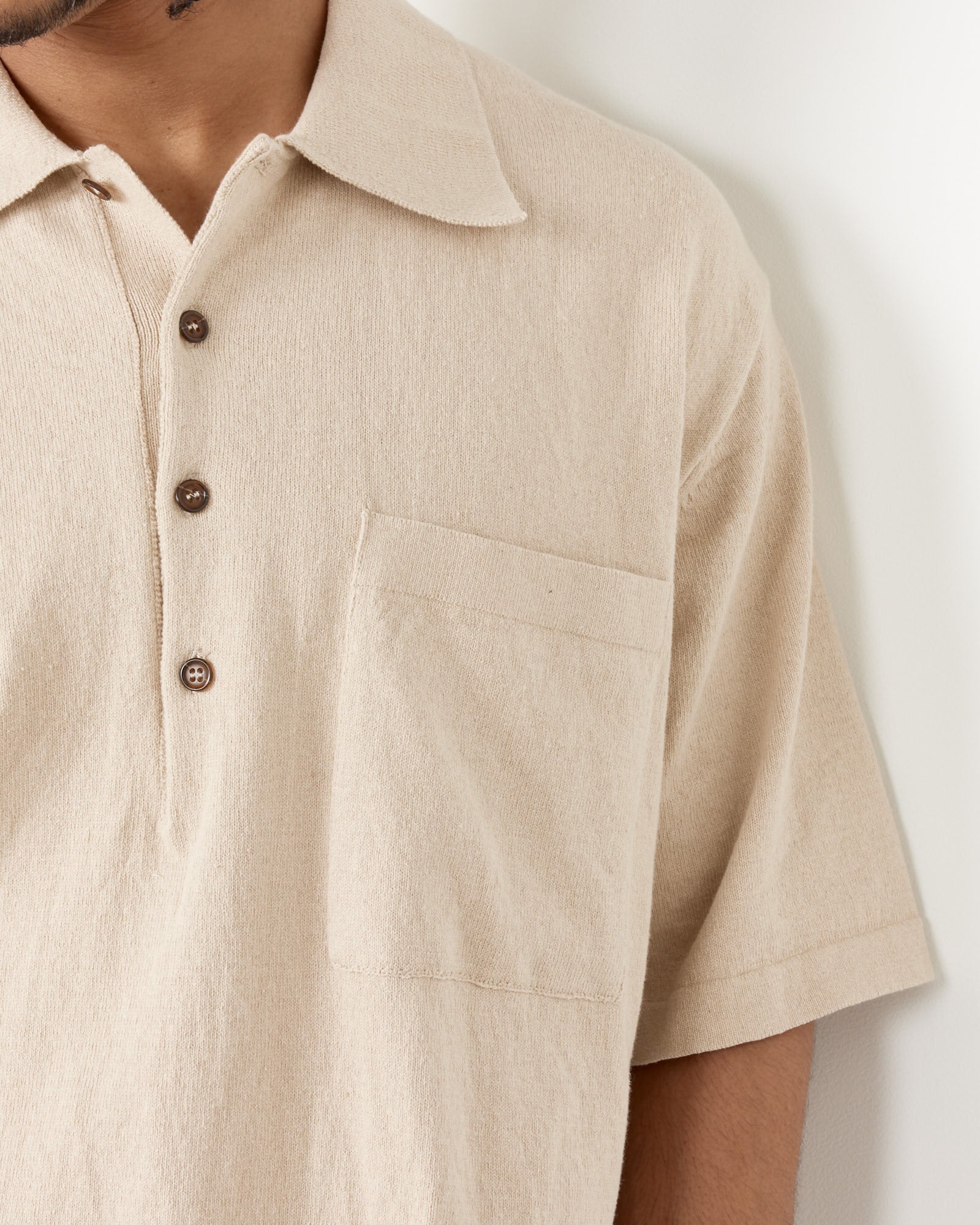 Pullover Shirt in Ecru Melange - Image 5