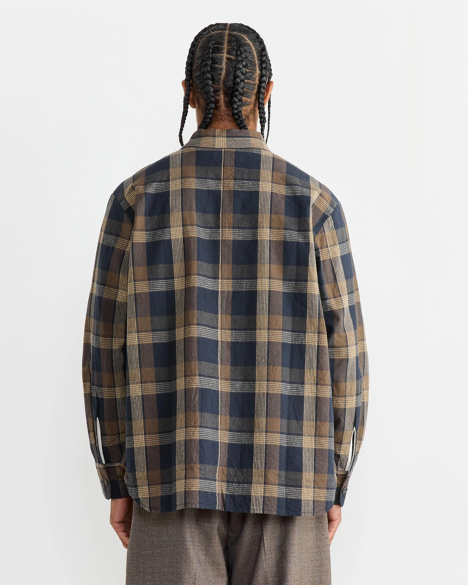 Travail Overshirt in Navy/Brown - Image 4
