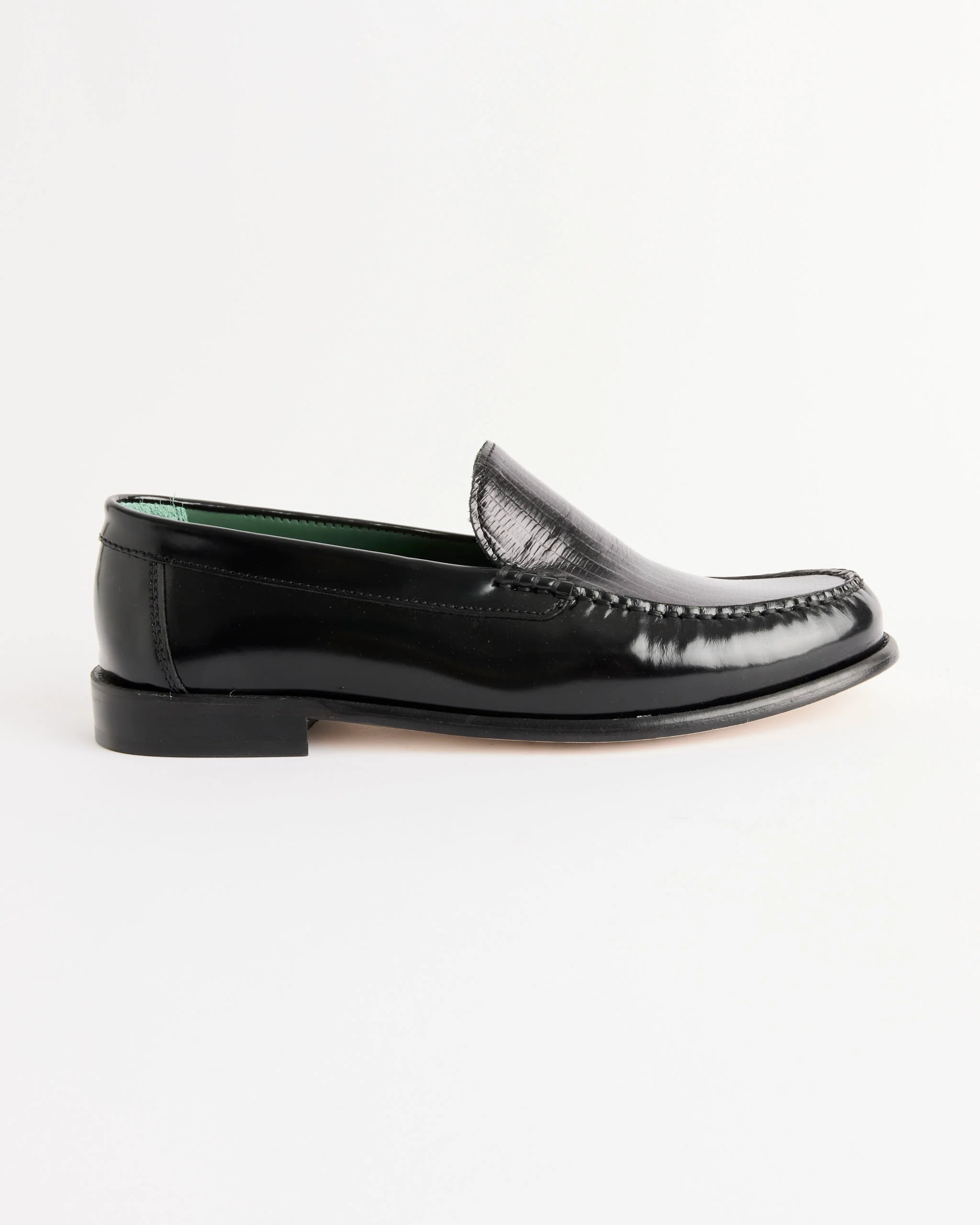 Martel Two Tone Polido Leather Loafer in Black