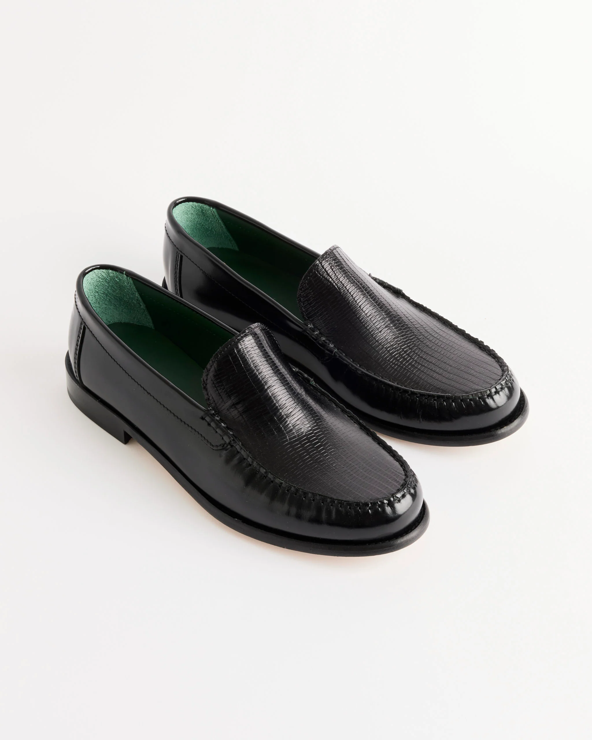 Martel Two Tone Polido Leather Loafer in Black - Image 2